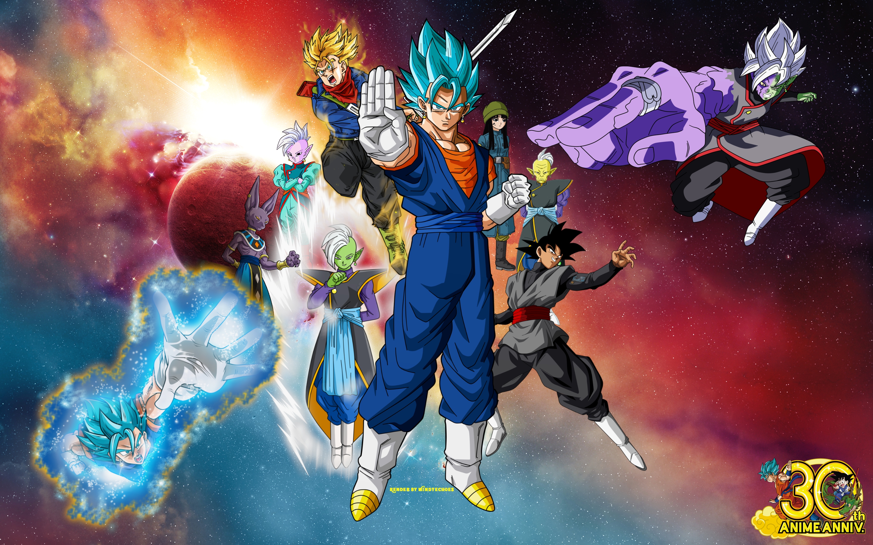 Dragon Ball Super Characters in Space HD Wallpaper