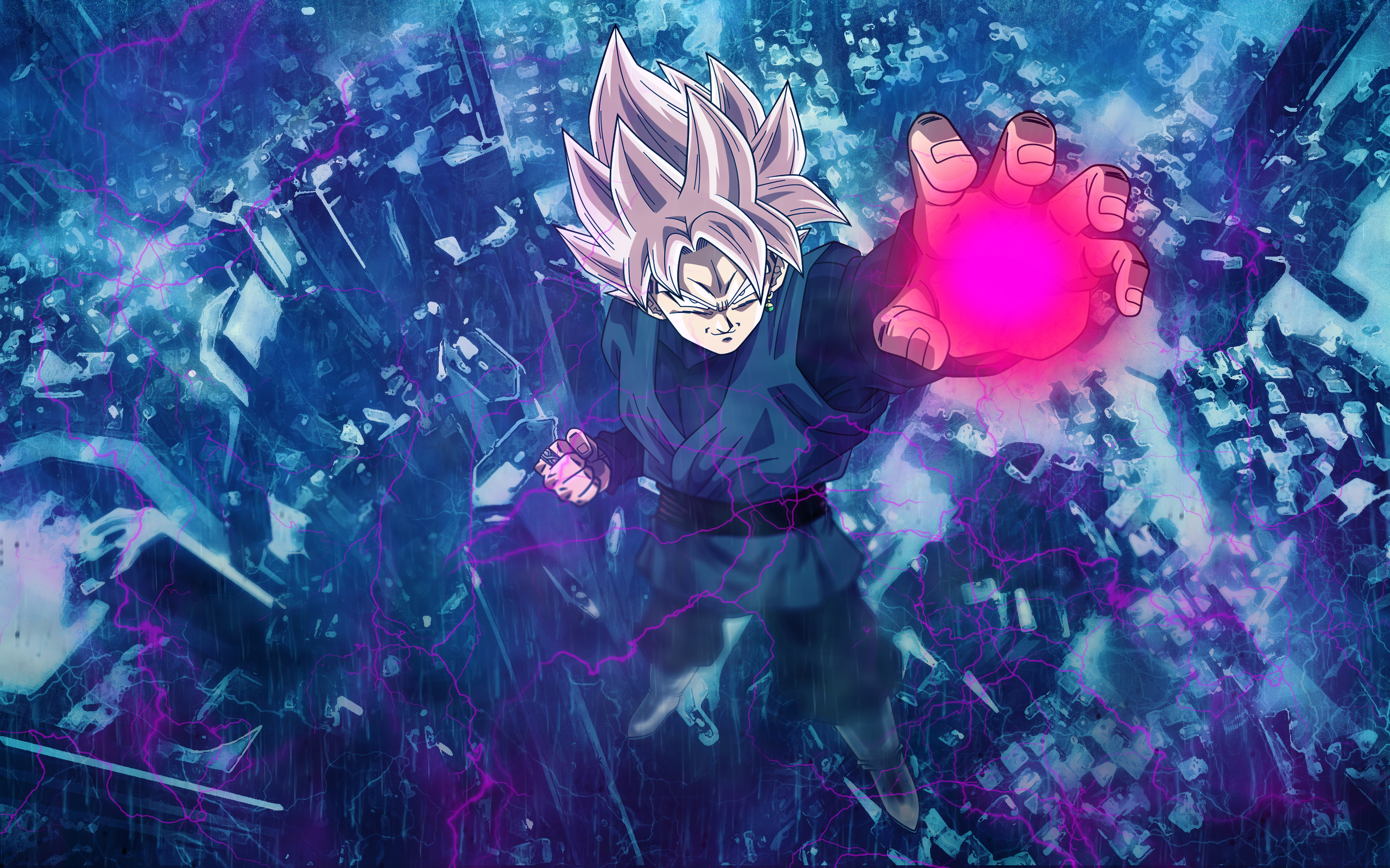 Goku Black from Dragon Ball charging energy HD Wallpaper