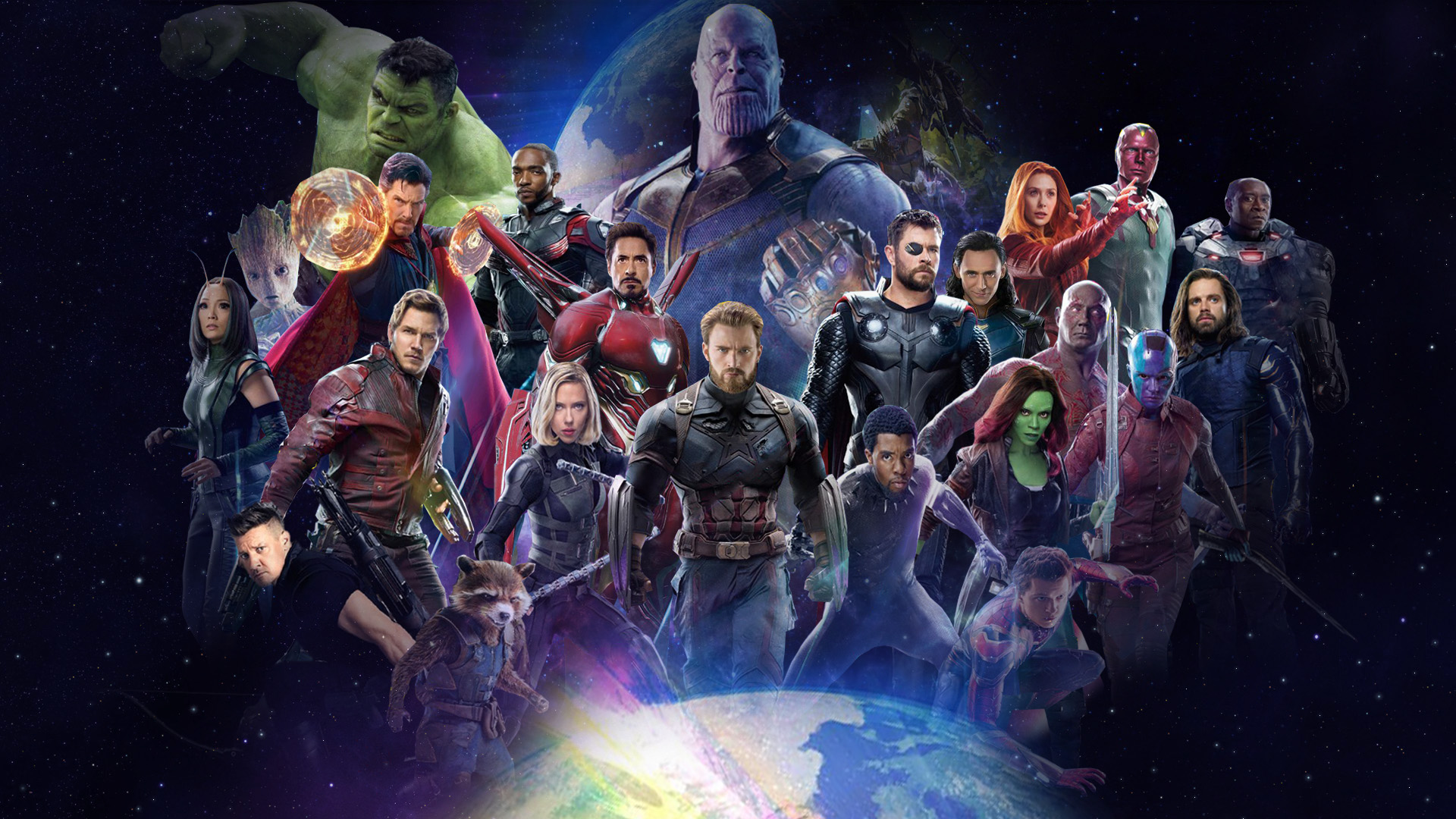 Avengers and Thanos from Marvel Comics HD Wallpaper