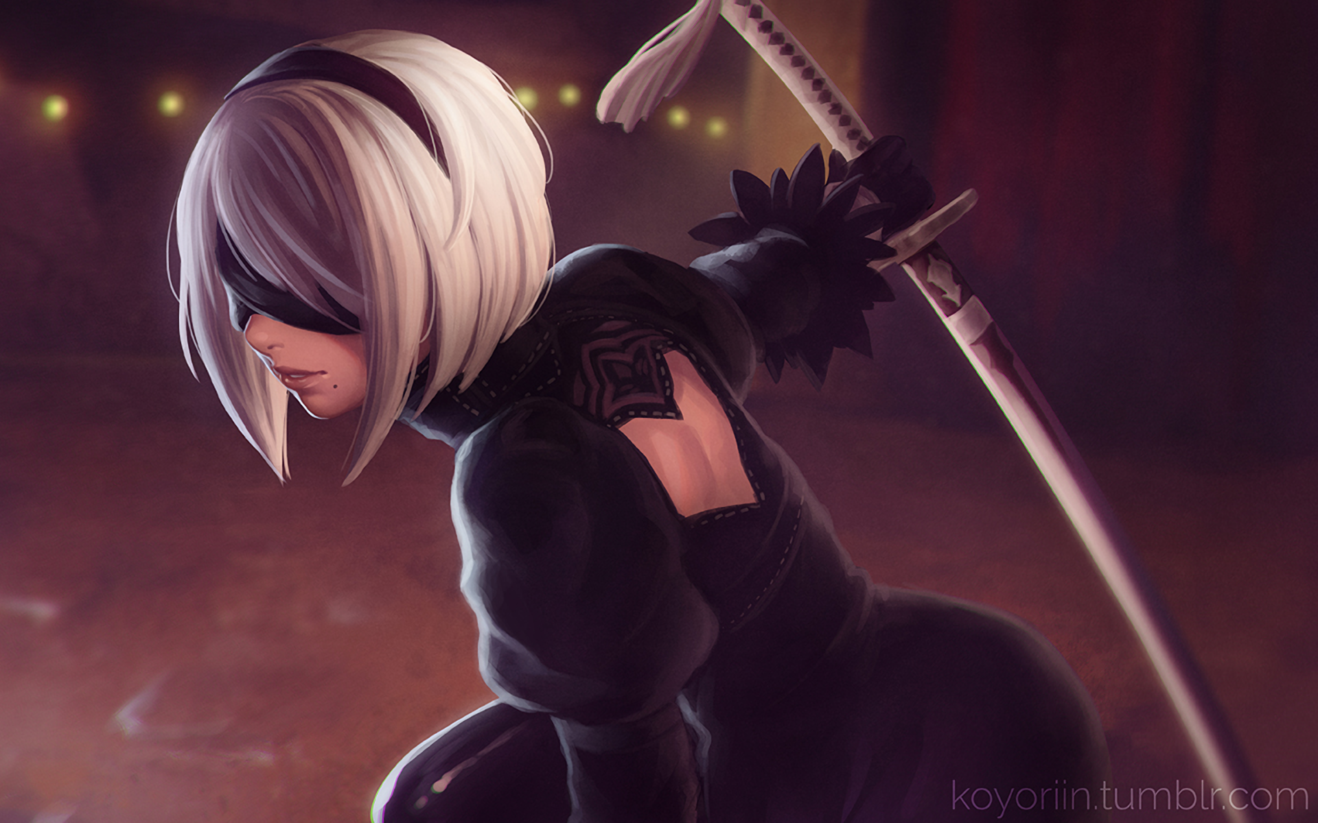 2B from NieR:Automata HD Wallpaper