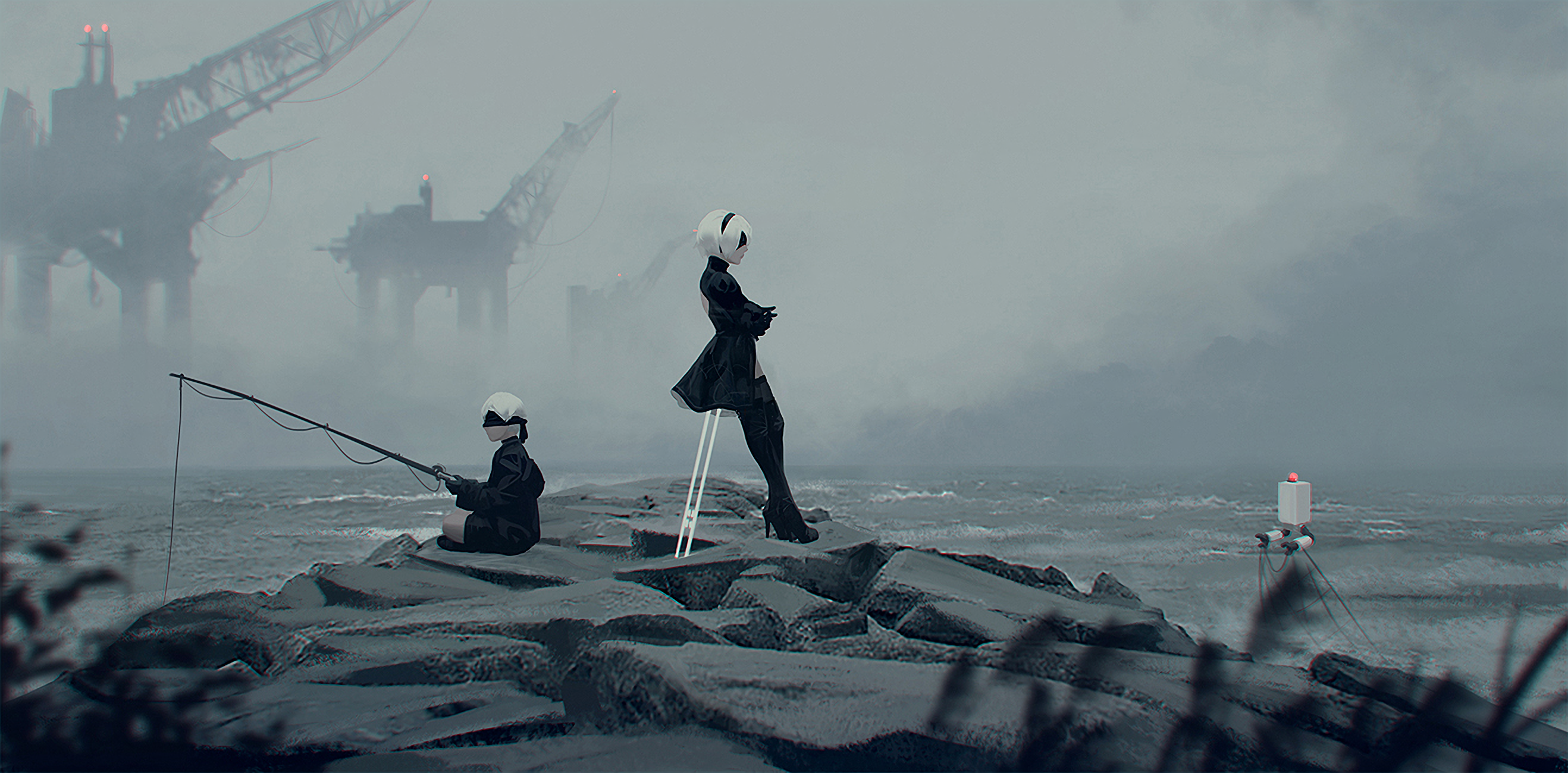 YoRHa No.2 Type B fishing HD Wallpaper