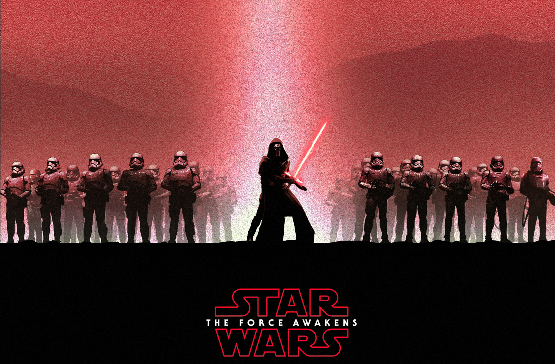 Kylo Ren and Stormtroopers from Star Wars: The Force Awakens HD Wallpaper