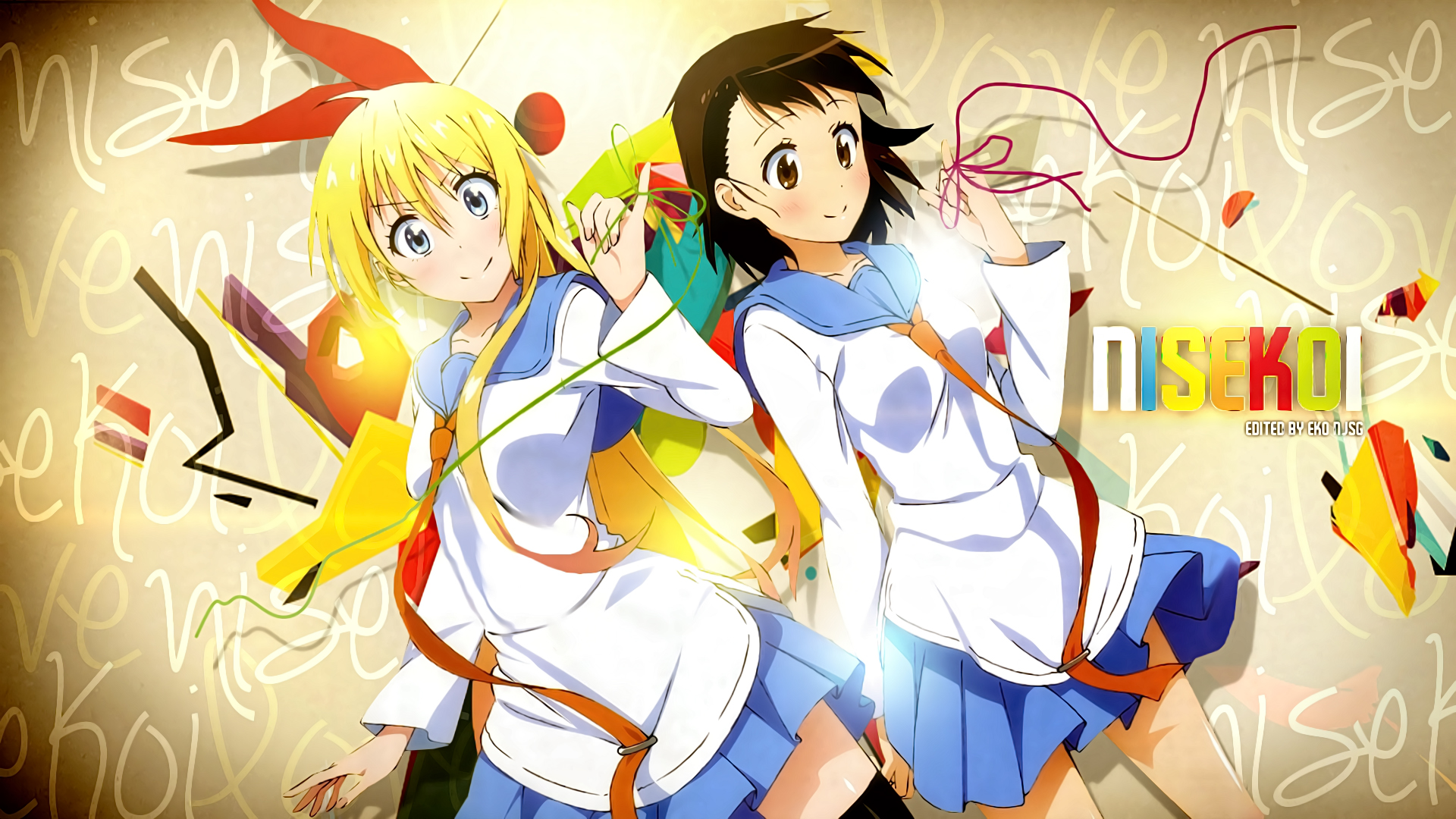 Chitoge Kirisaki and Kosaki Onodera from Nisekoi HD Wallpaper