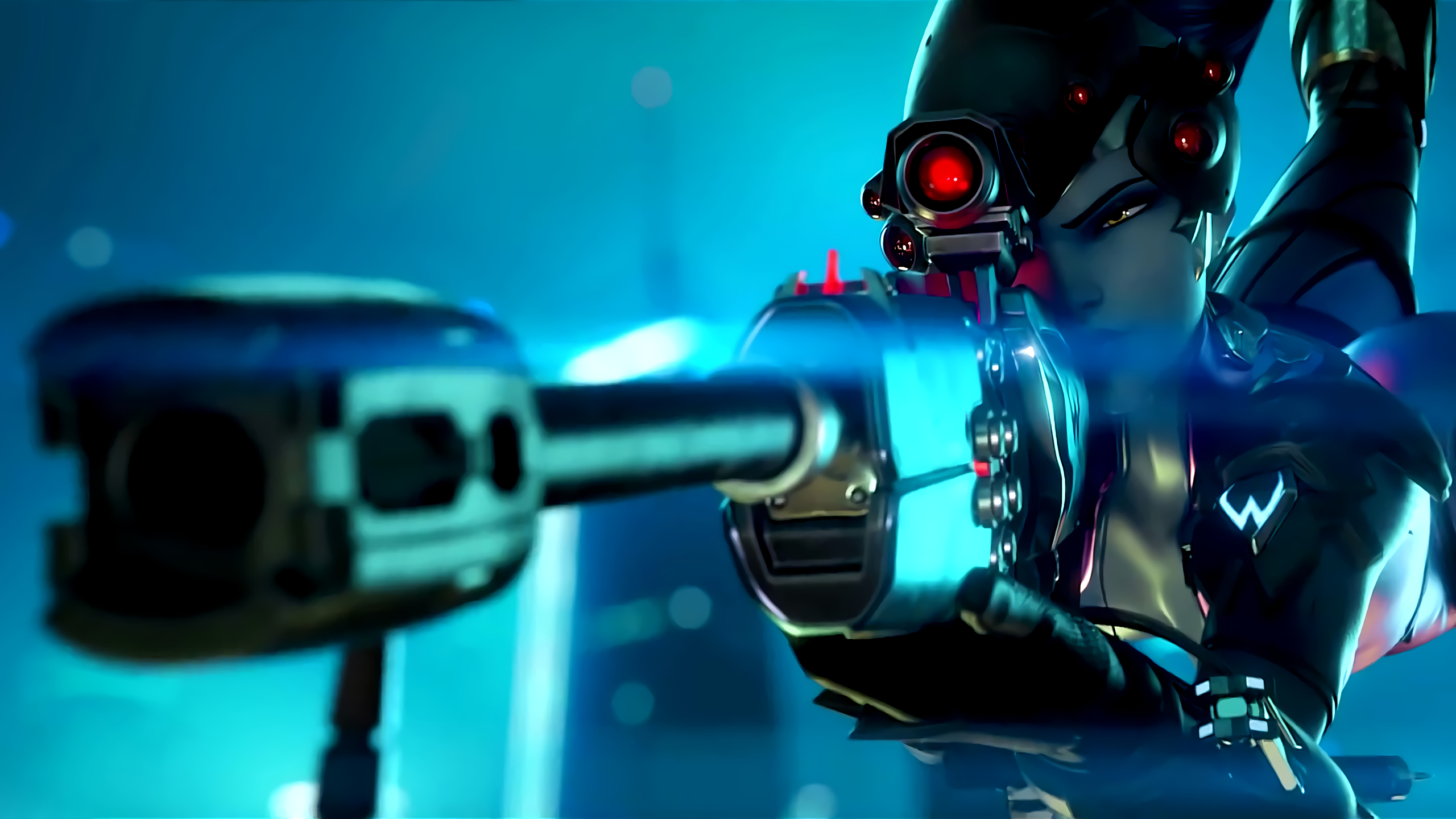 Widowmaker from Overwatch aiming sniper rifle HD Wallpaper