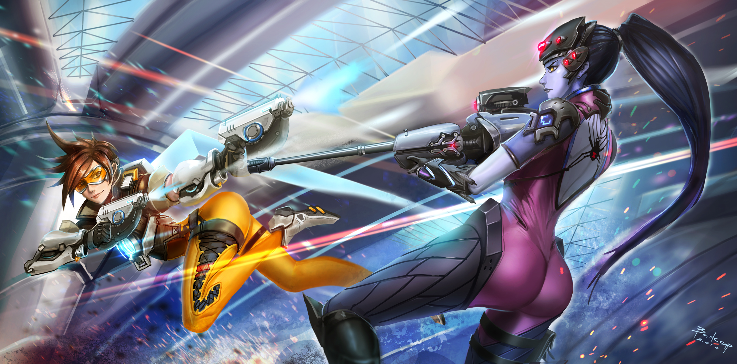 Widowmaker and Tracer from Overwatch HD Wallpaper