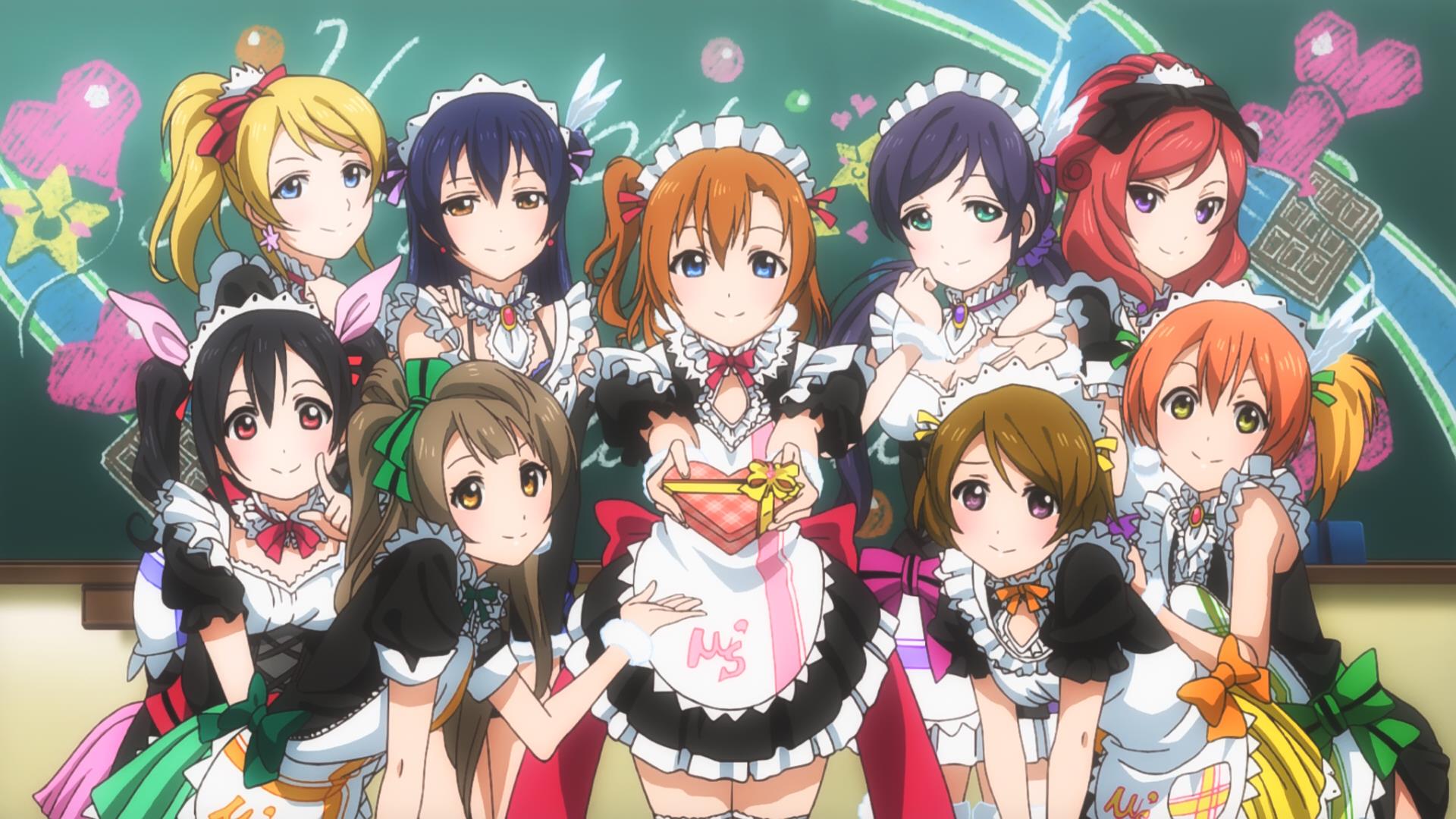 Love Live! School Idol Project Maid Outfits HD Wallpaper