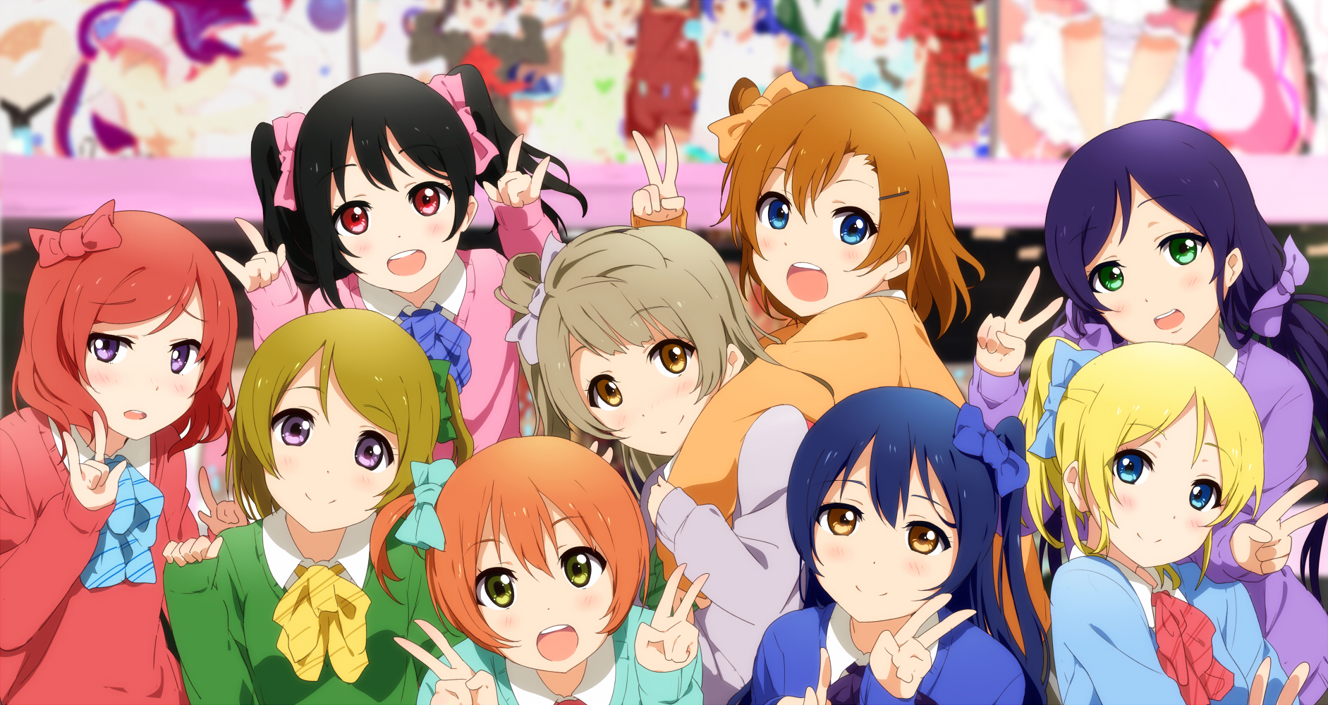 Maki Nishikino and friends from Love Live! HD Wallpaper