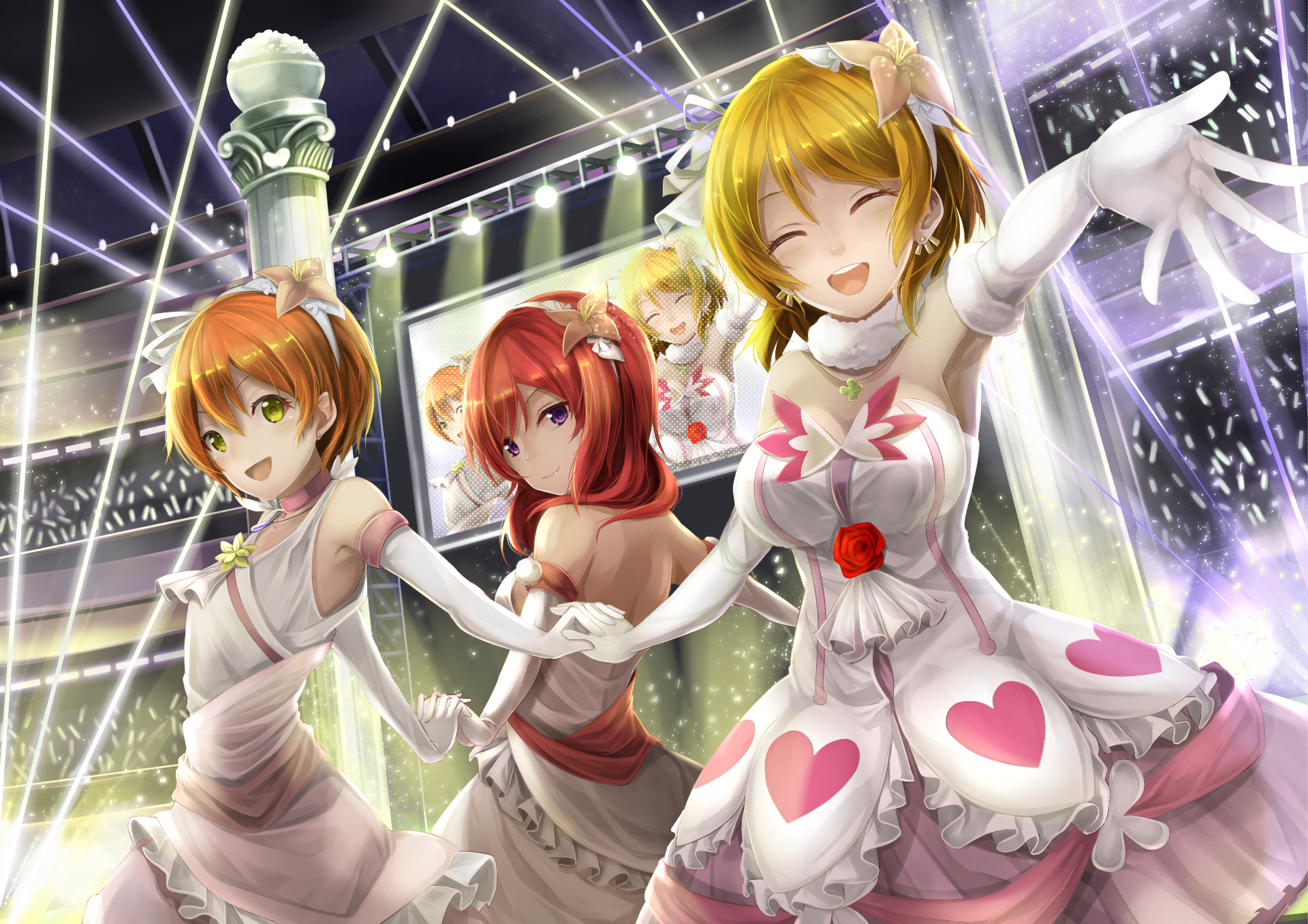 Maki Nishikino and friends performing on stage HD Wallpaper