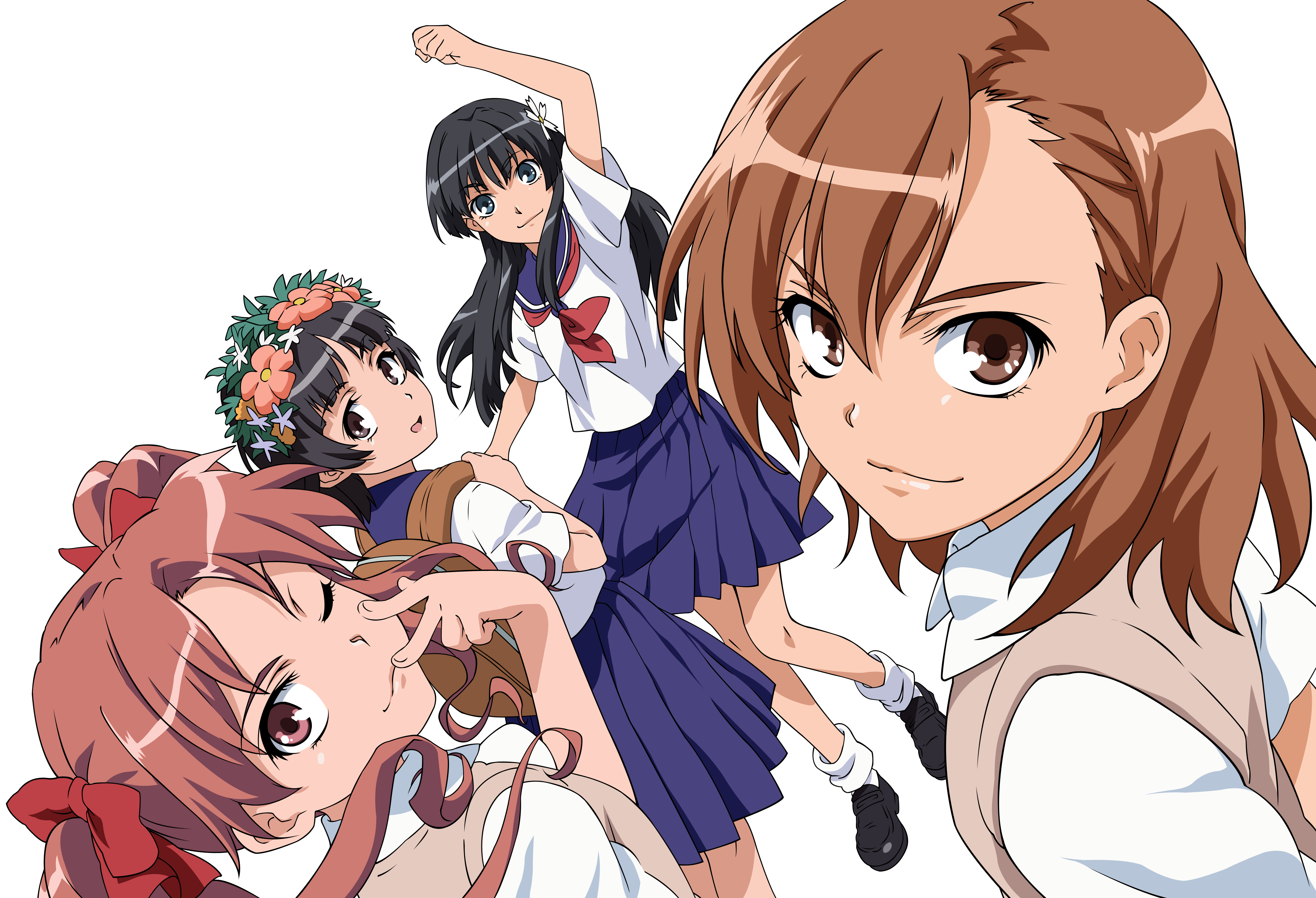 Mikoto Misaka and friends HD Wallpaper