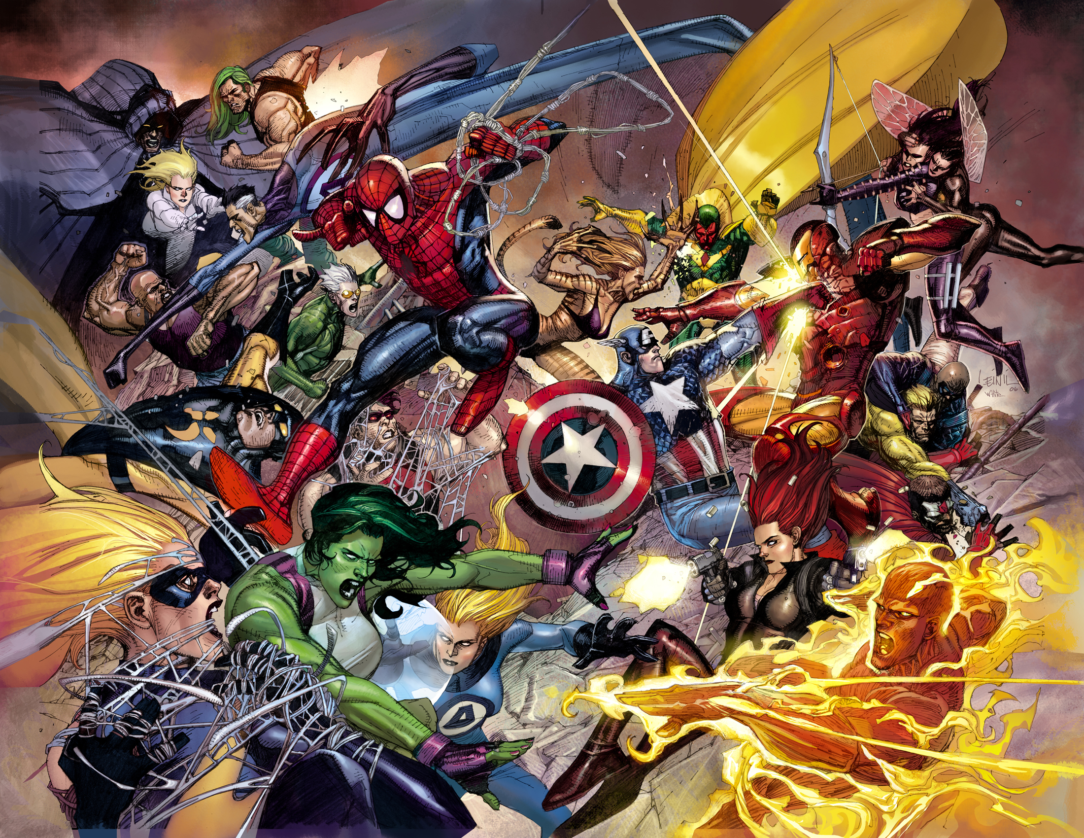 Marvel Comics Superheroes Battle HD Wallpaper