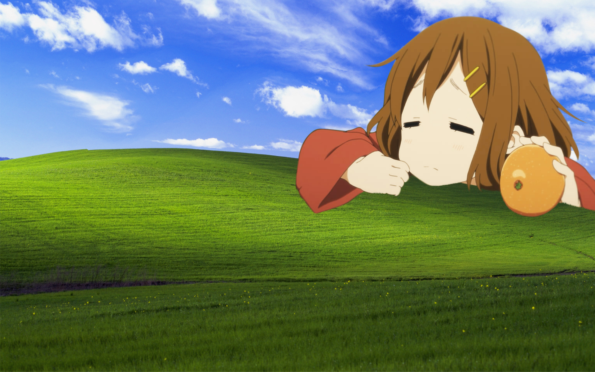 Yui Hirasawa Under Blue Sky HD Wallpaper