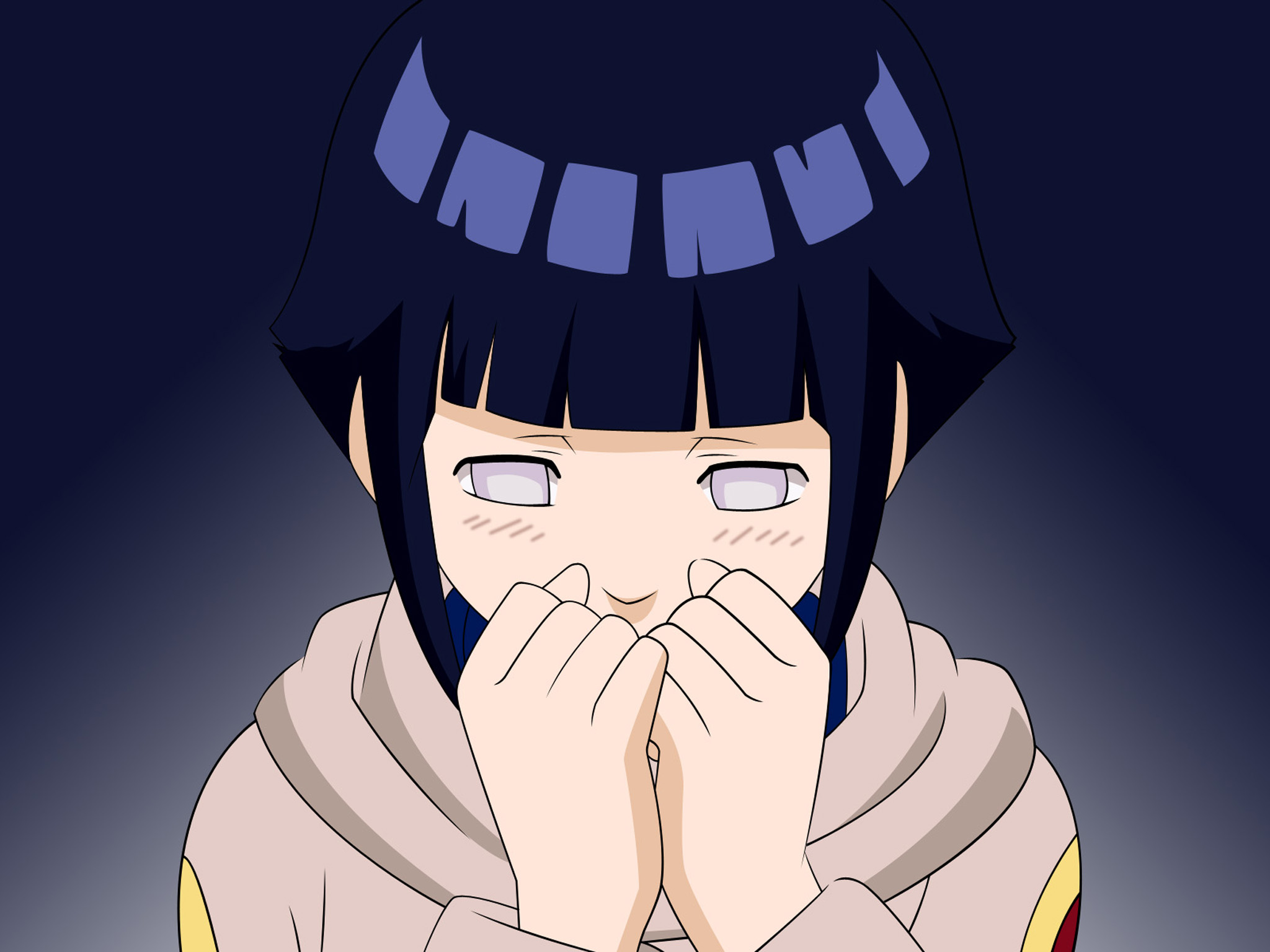 Shy Hinata Hyûga Covering Her Face HD Wallpaper
