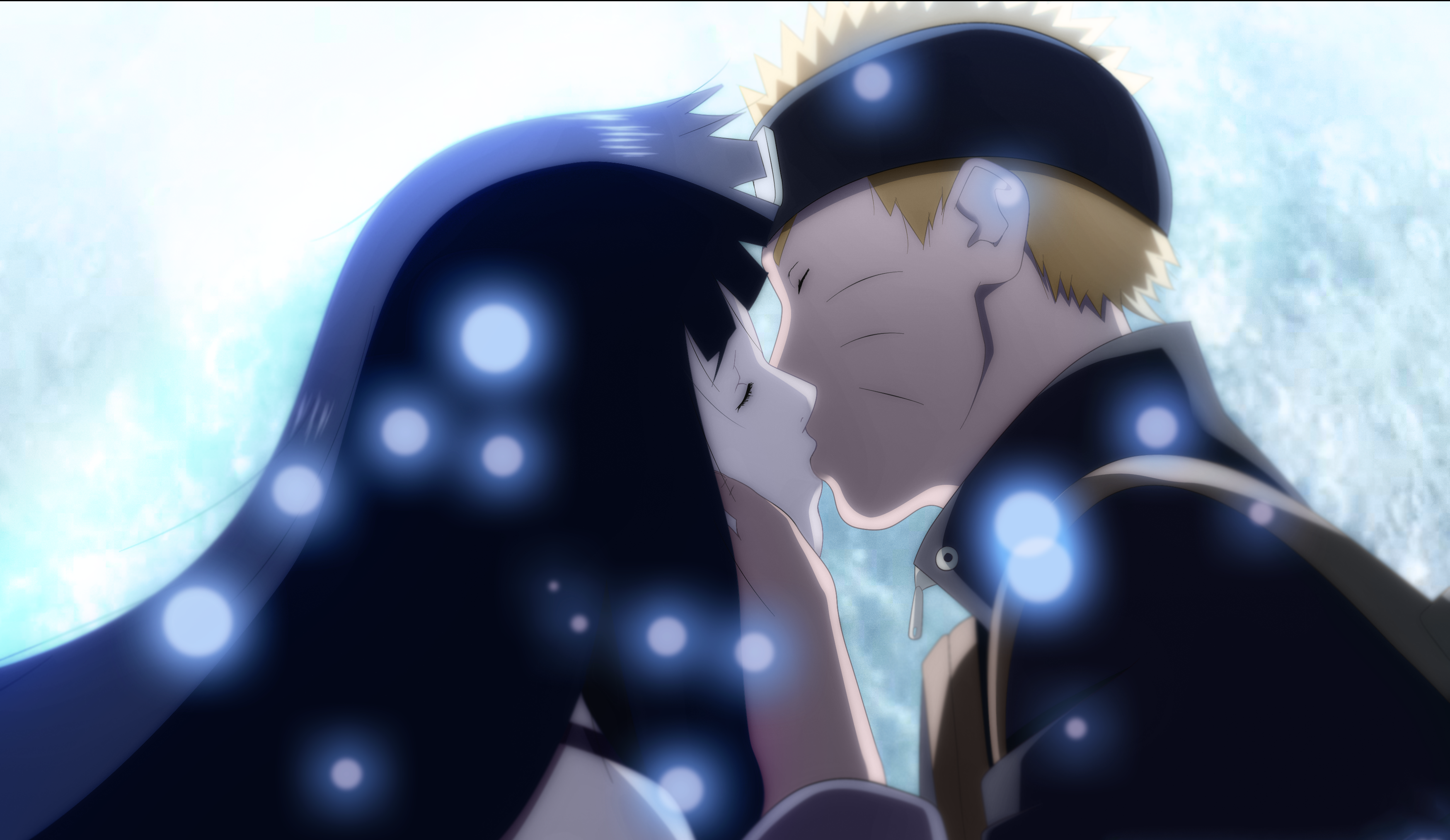 Naruto Uzumaki and Hinata Hyuga kissing HD Wallpaper