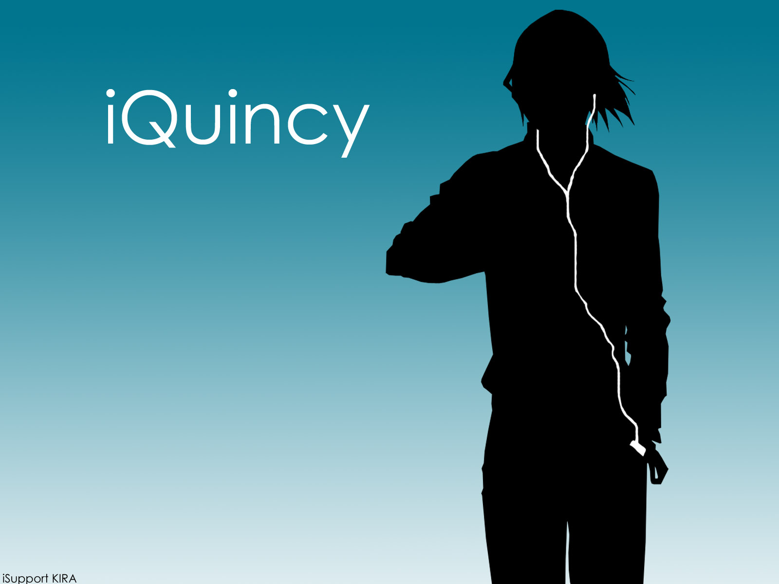 iQuincy silhouette with headphones HD Wallpaper