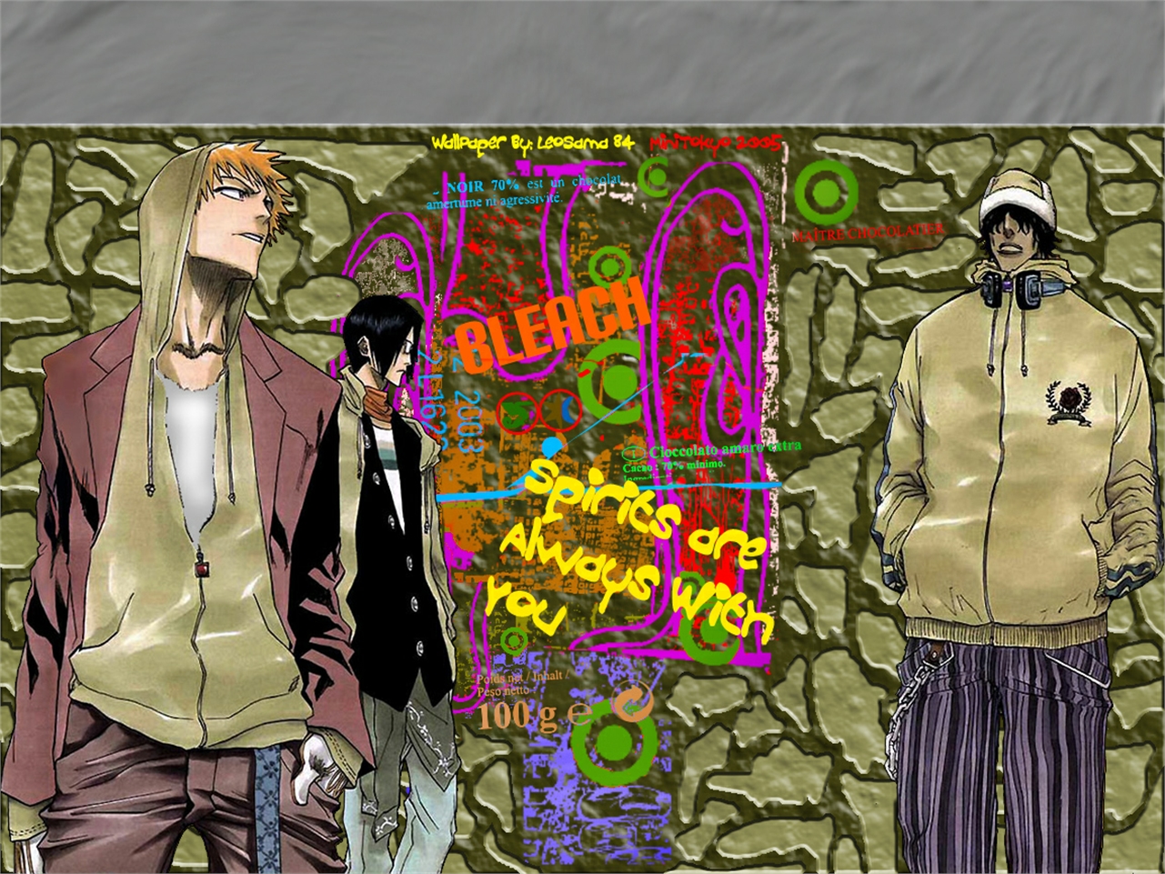 Ichigo, Rukia, and Uryū from Bleach HD Wallpaper