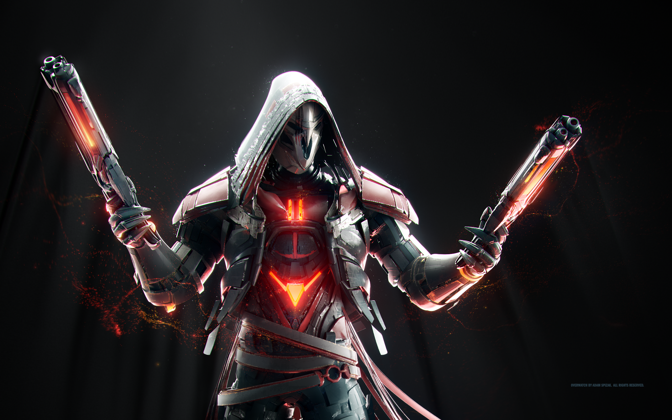 Reaper from Overwatch holding shotguns HD Wallpaper