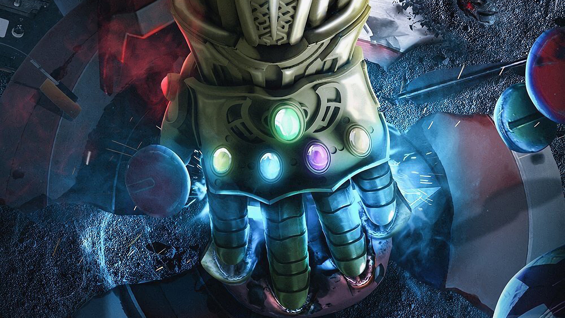 Thanos's Infinity Gauntlet with Infinity Stones HD Wallpaper