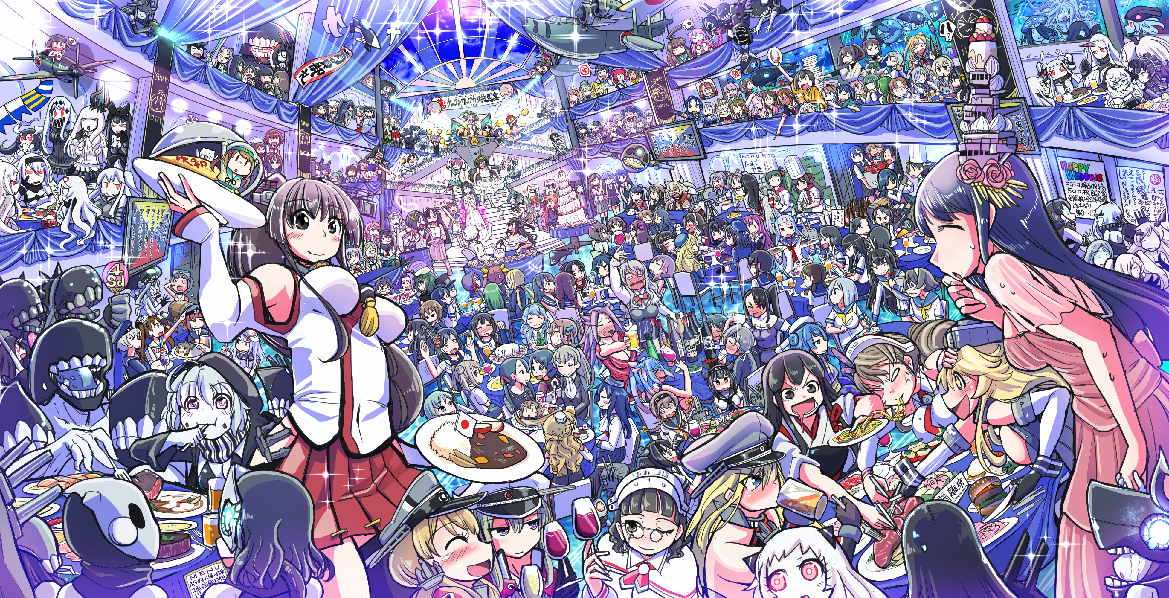 Hibiki from Kantai Collection celebrating at a party HD Wallpaper