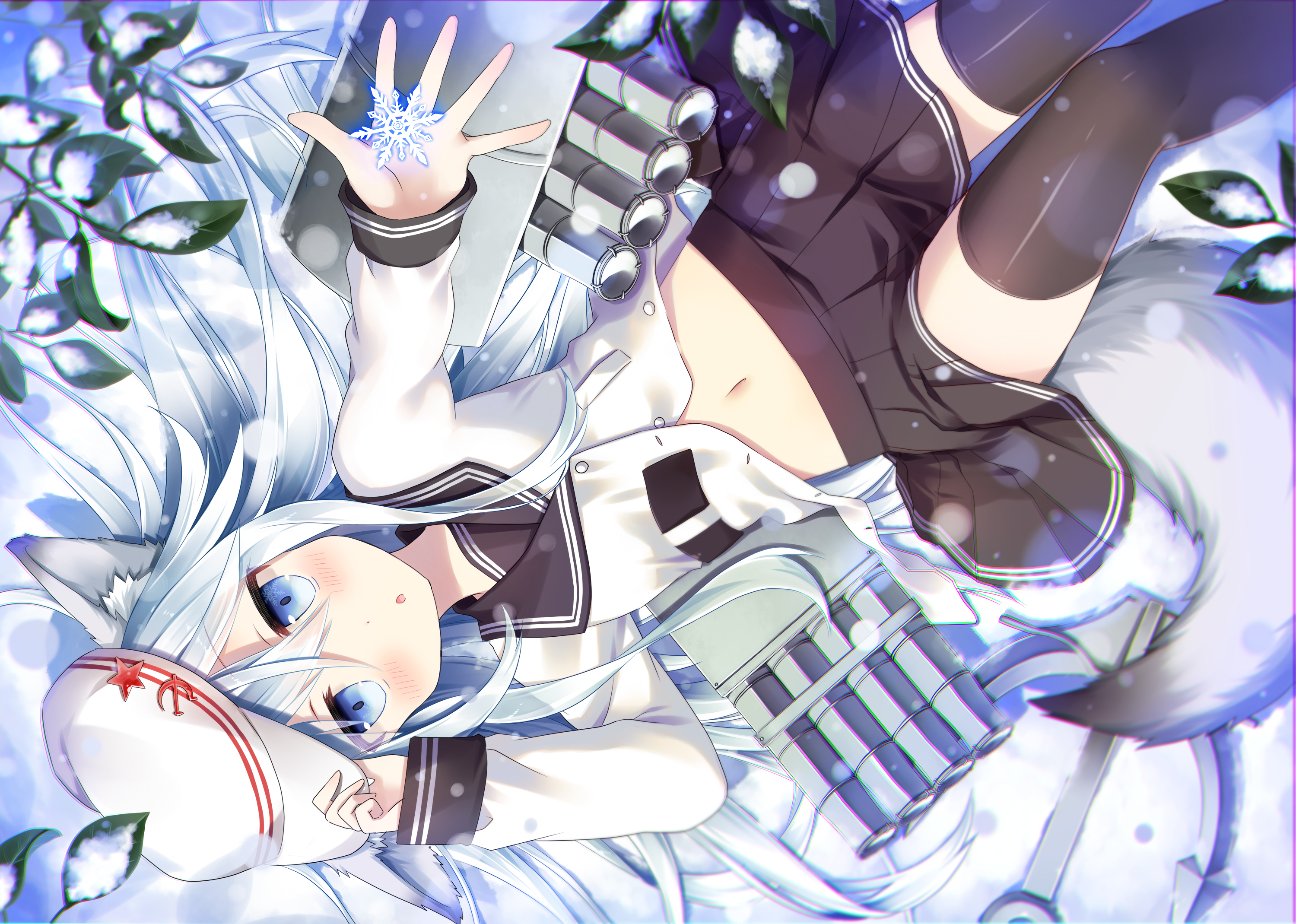 Hibiki from Kancolle holding a snowflake HD Wallpaper