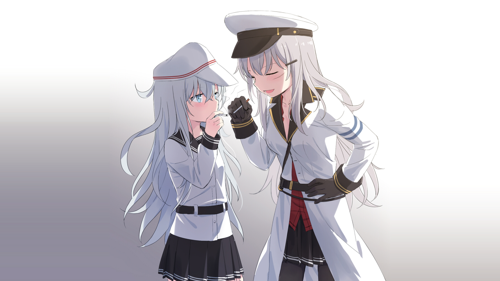 Hibiki from Kancolle smoking HD Wallpaper