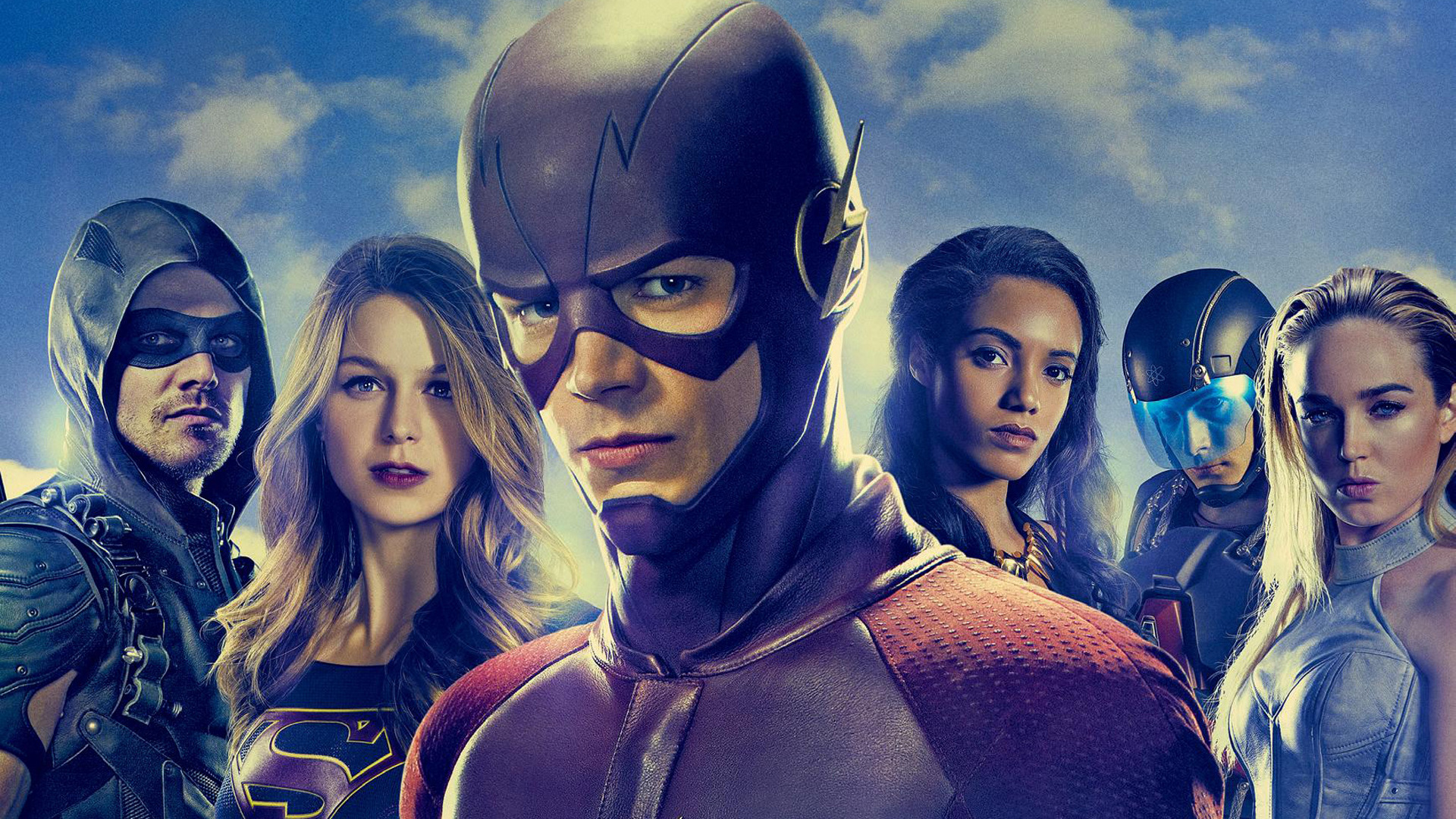 The Flash, Supergirl, Green Arrow, and Legends of Tomorrow characters HD Wallpaper
