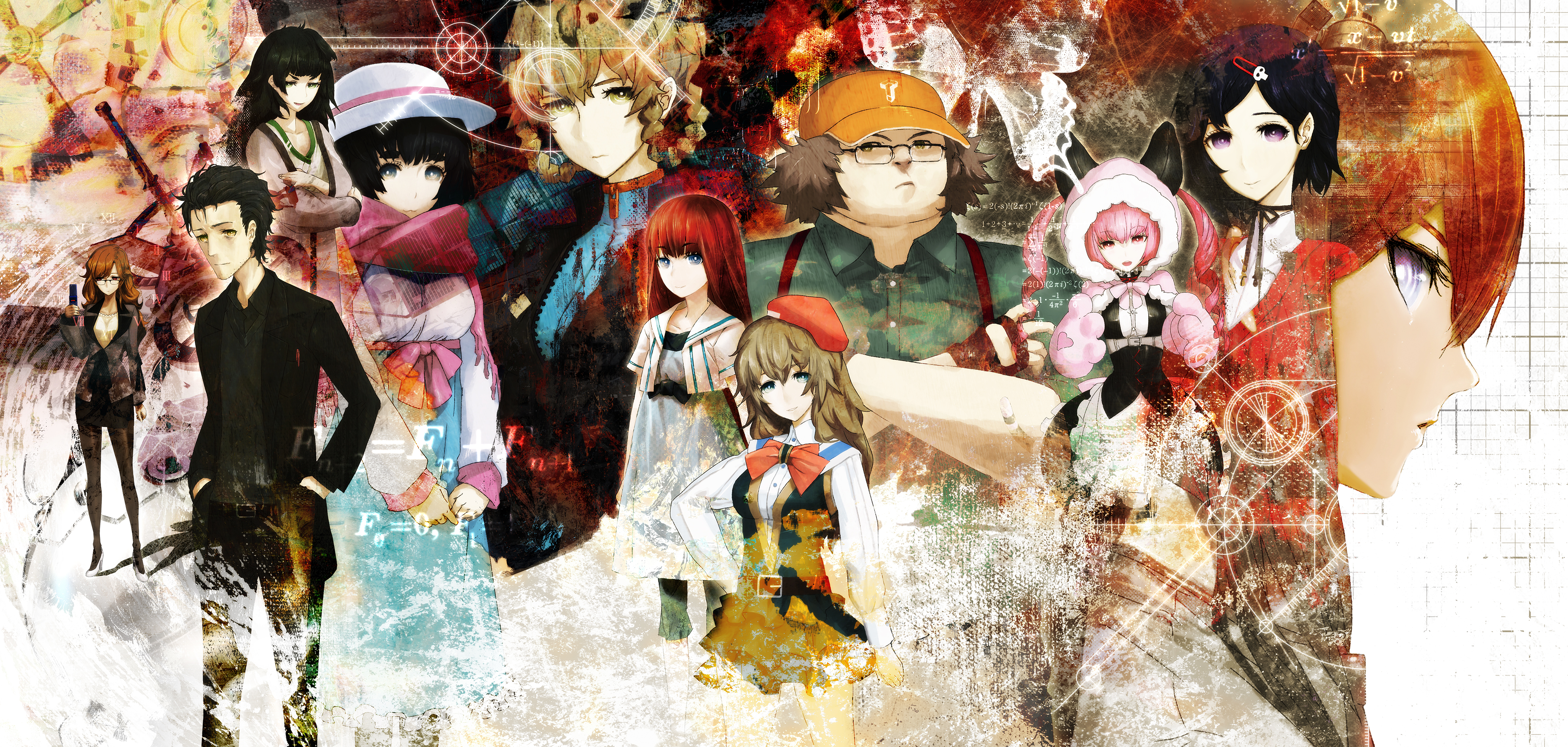 Steins;Gate Characters Collage HD Wallpaper