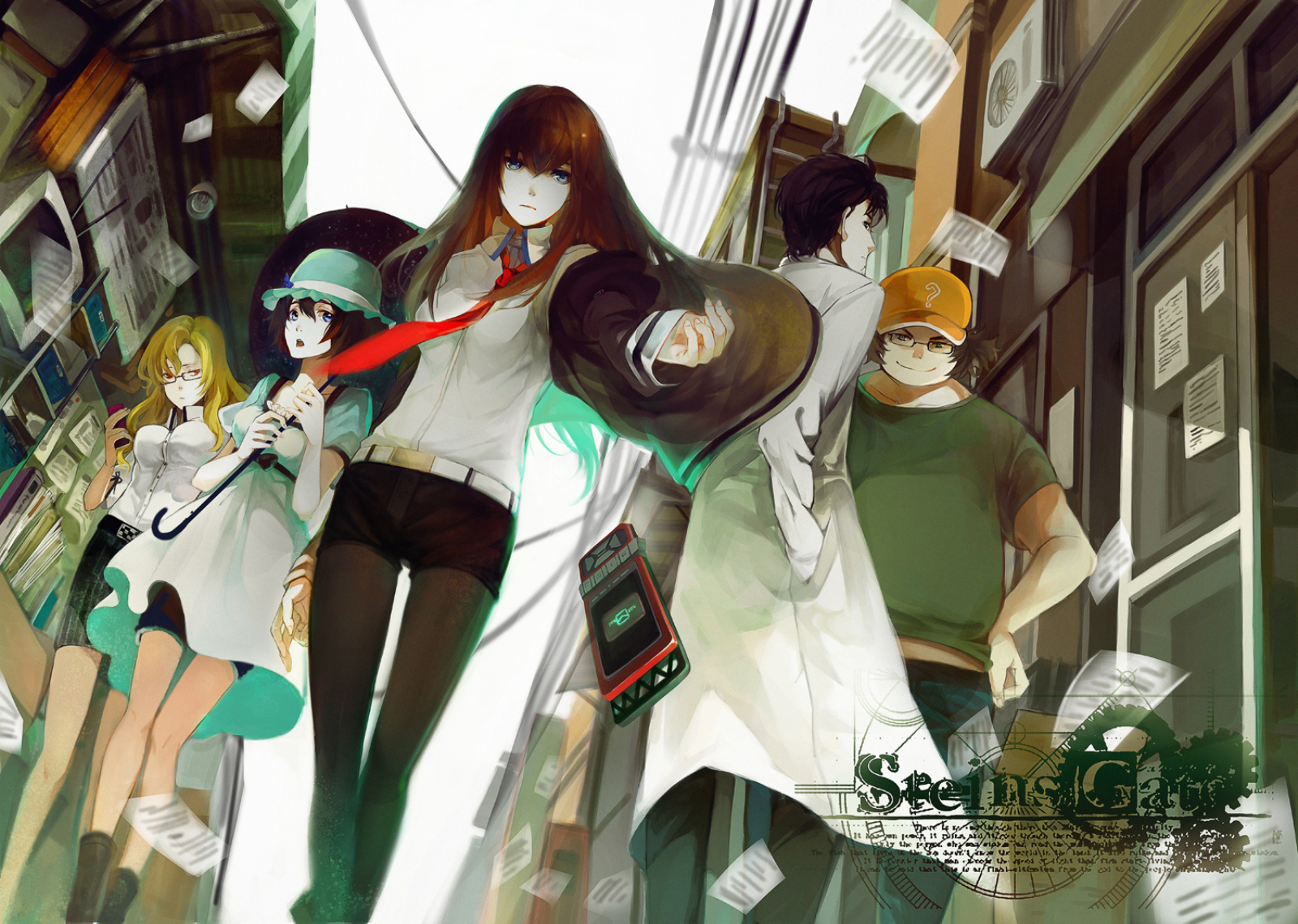 Steins;Gate characters in an alleyway HD Wallpaper