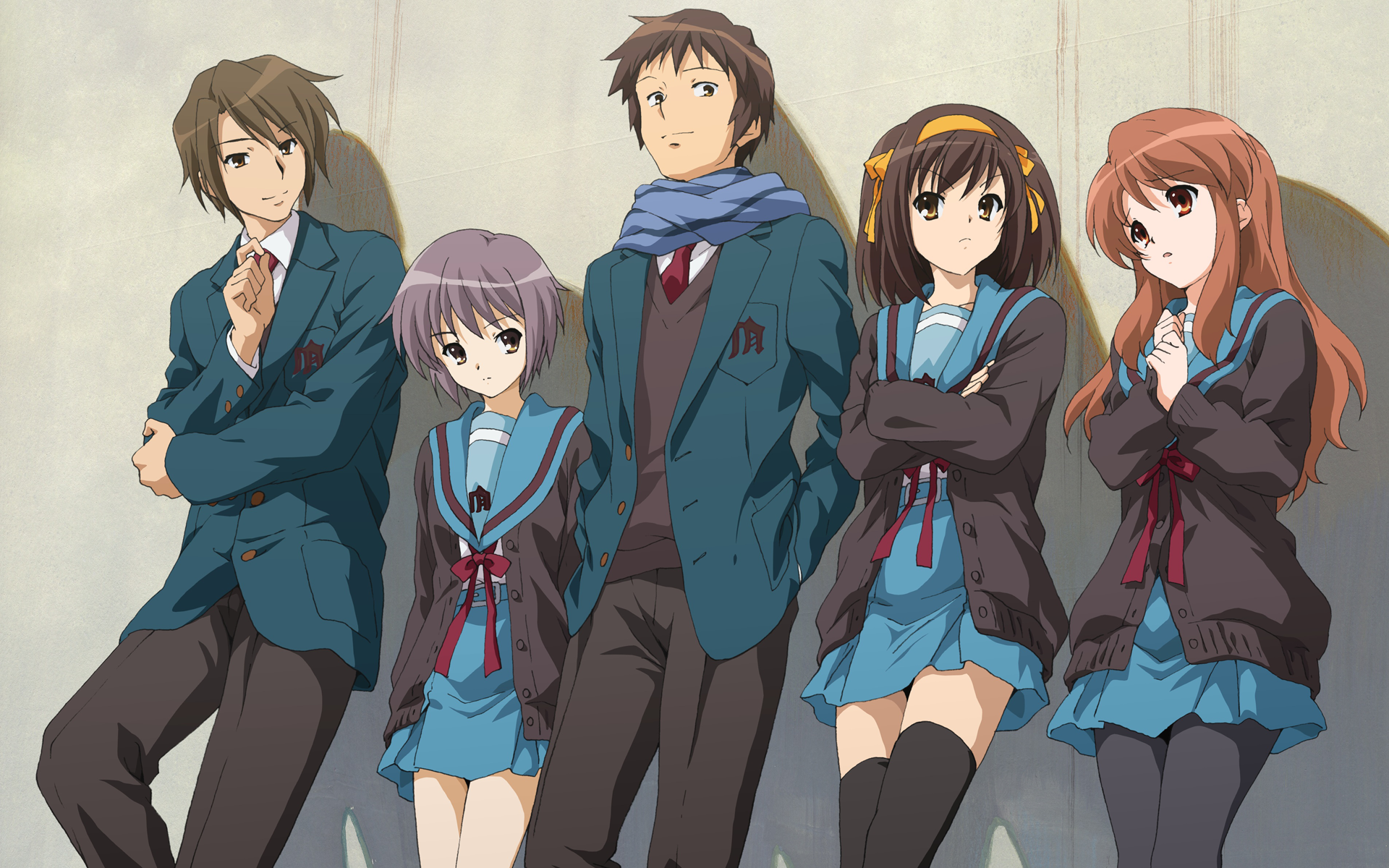 The Melancholy of Haruhi Suzumiya characters HD Wallpaper