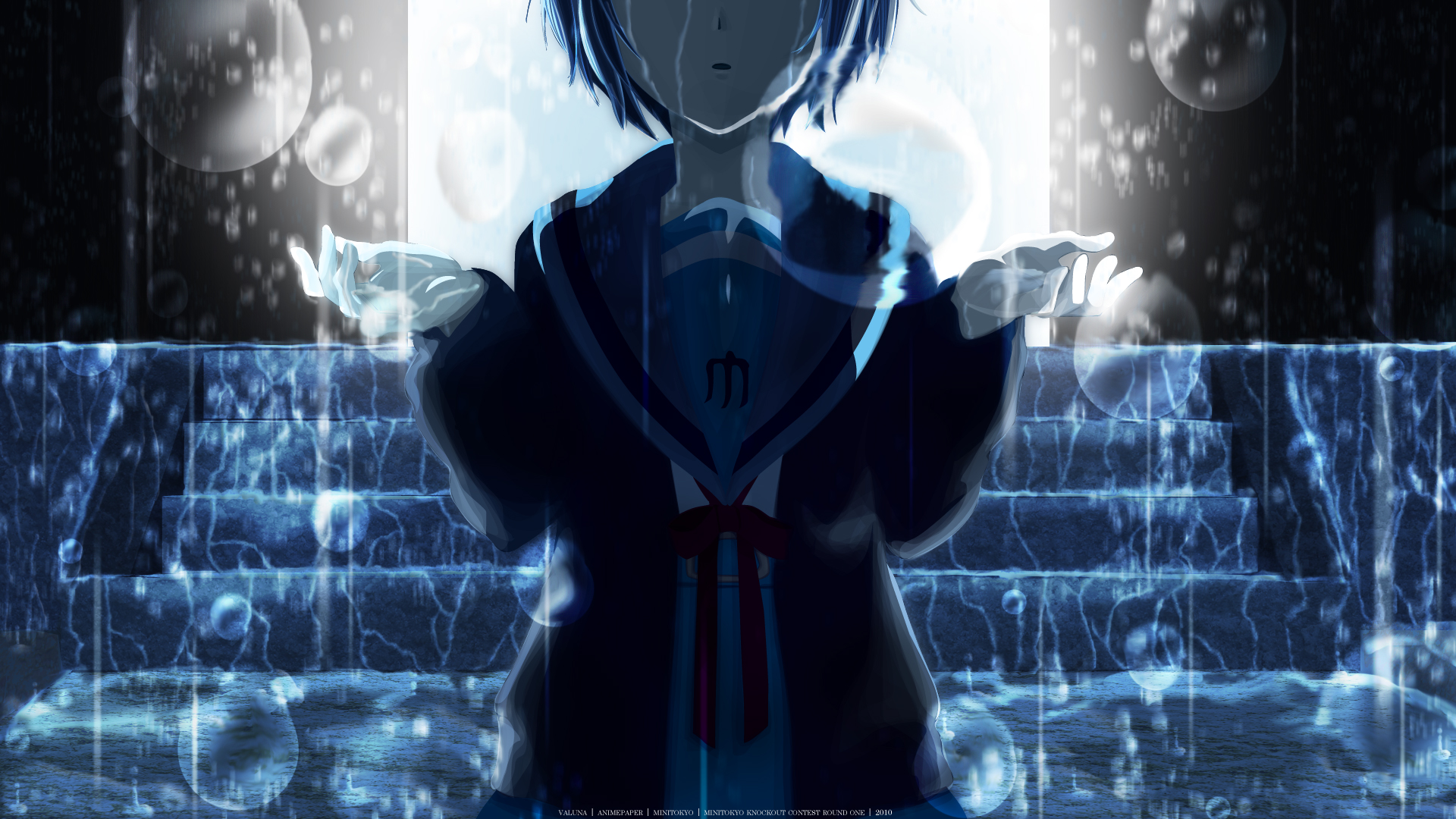 Yuki Nagato in the Rain HD Wallpaper