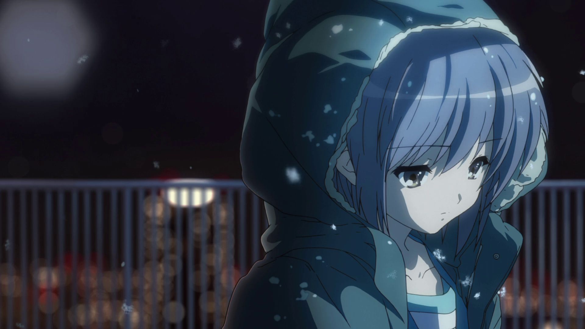 Yuki Nagato in the snow HD Wallpaper