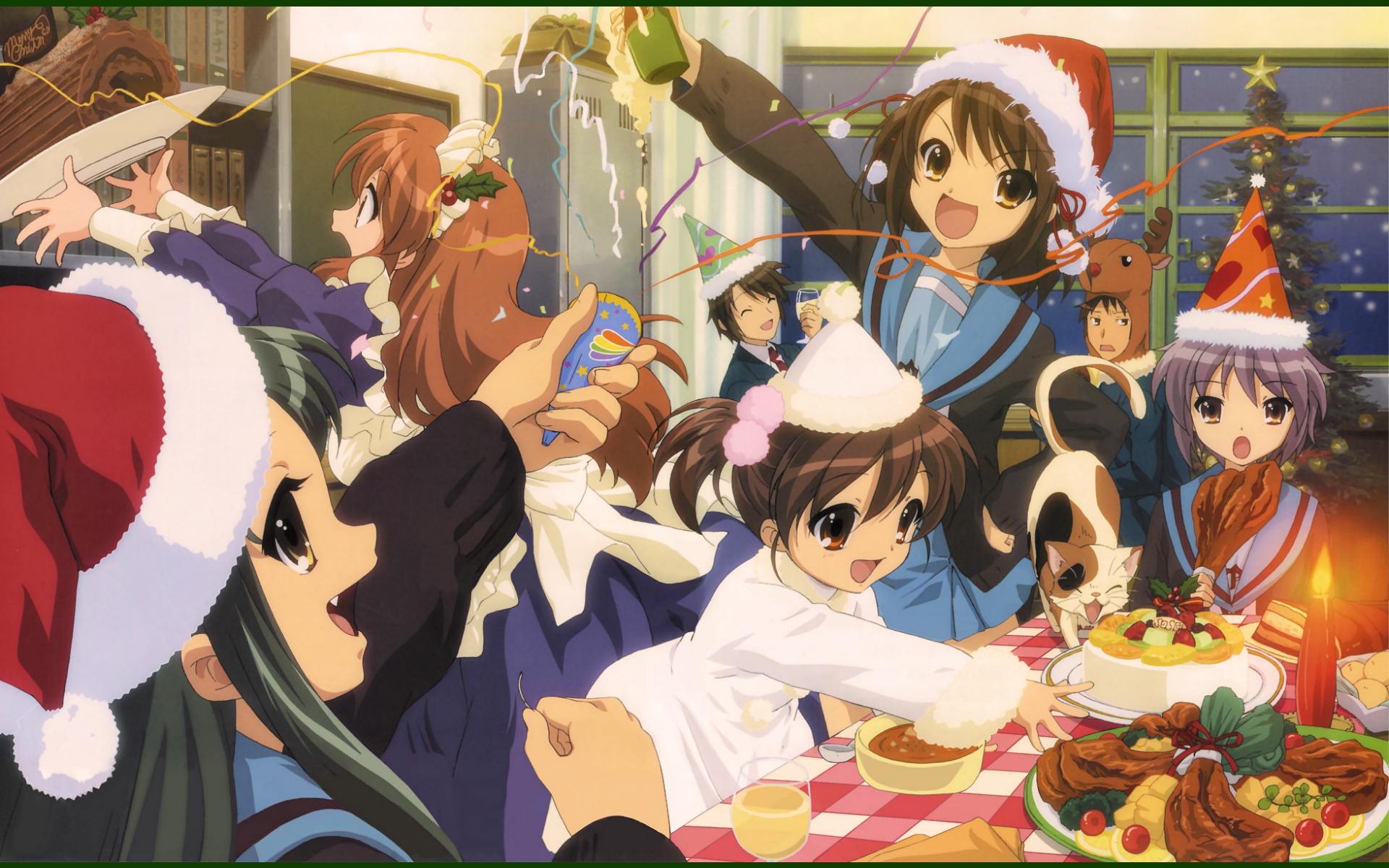 The Melancholy of Haruhi Suzumiya Christmas Party HD Wallpaper