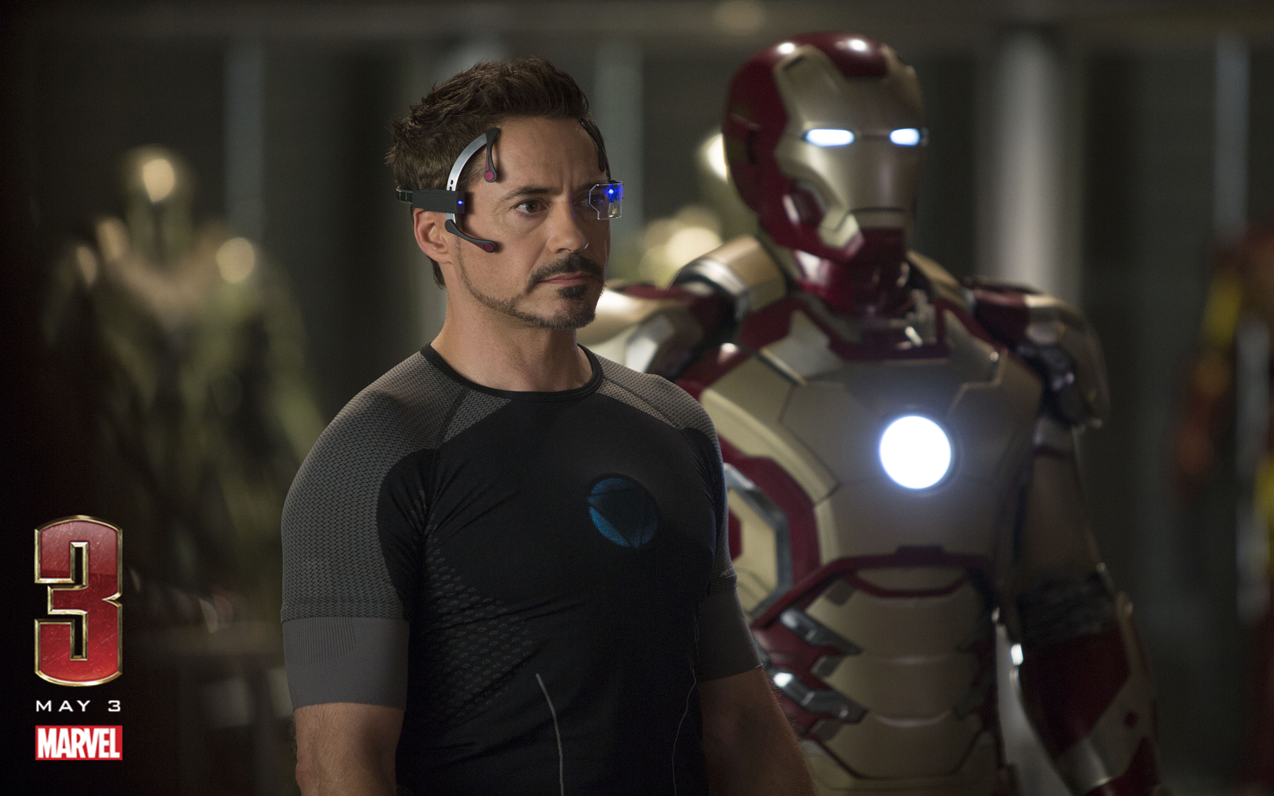 Tony Stark and Iron Man suit from Iron Man 3 HD Wallpaper
