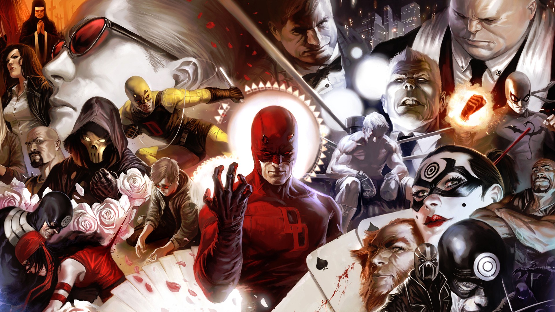 Daredevil and Marvel Characters Collage HD Wallpaper