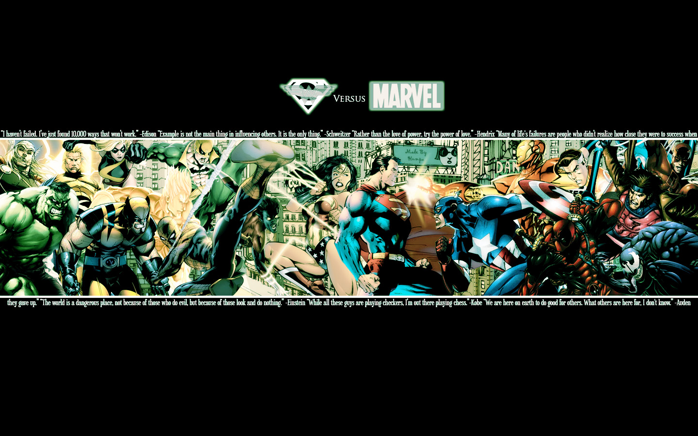 Superman vs Marvel comic characters HD Wallpaper