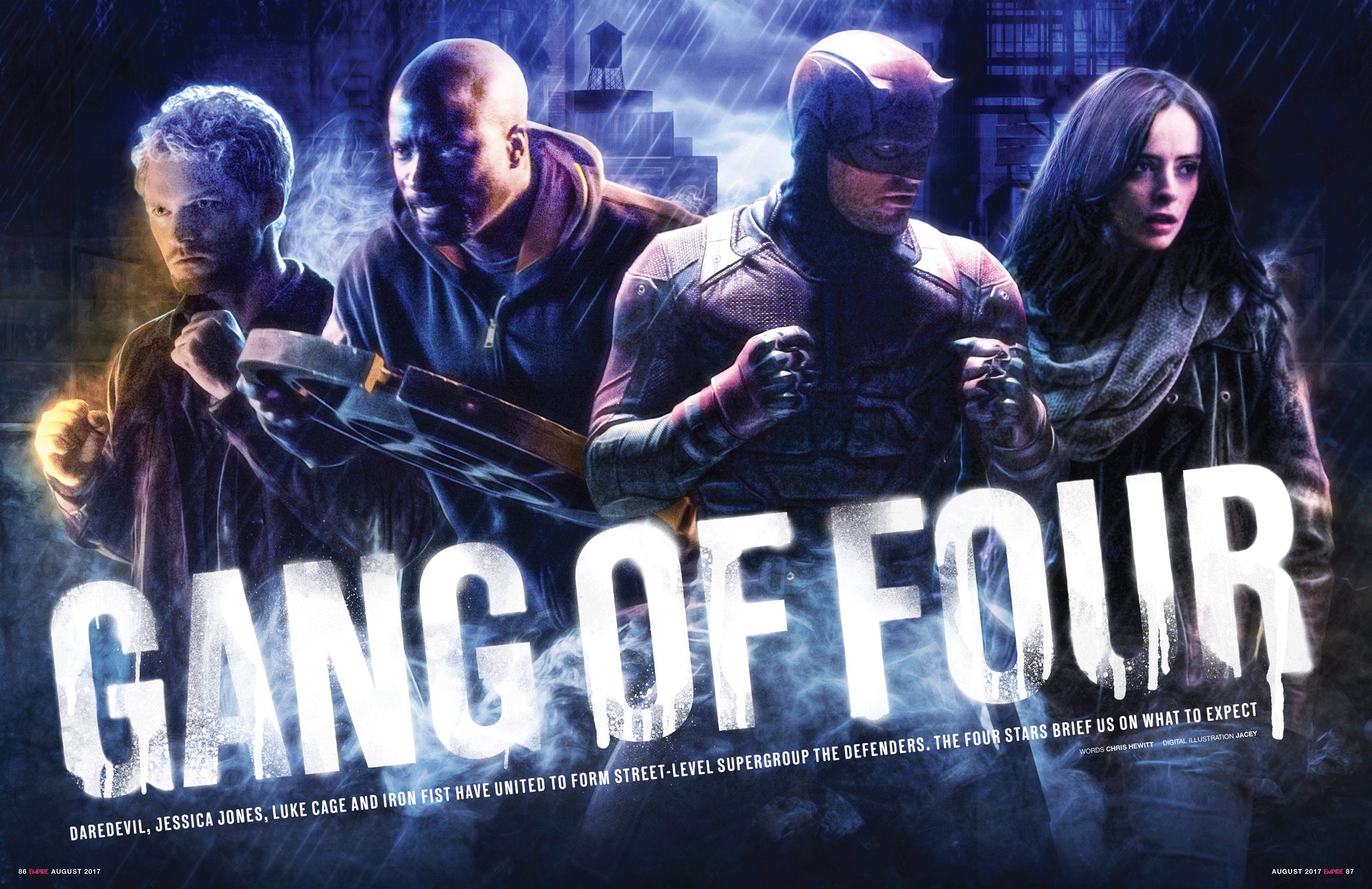 The Defenders: Daredevil, Jessica Jones, Luke Cage, and Iron Fist HD Wallpaper