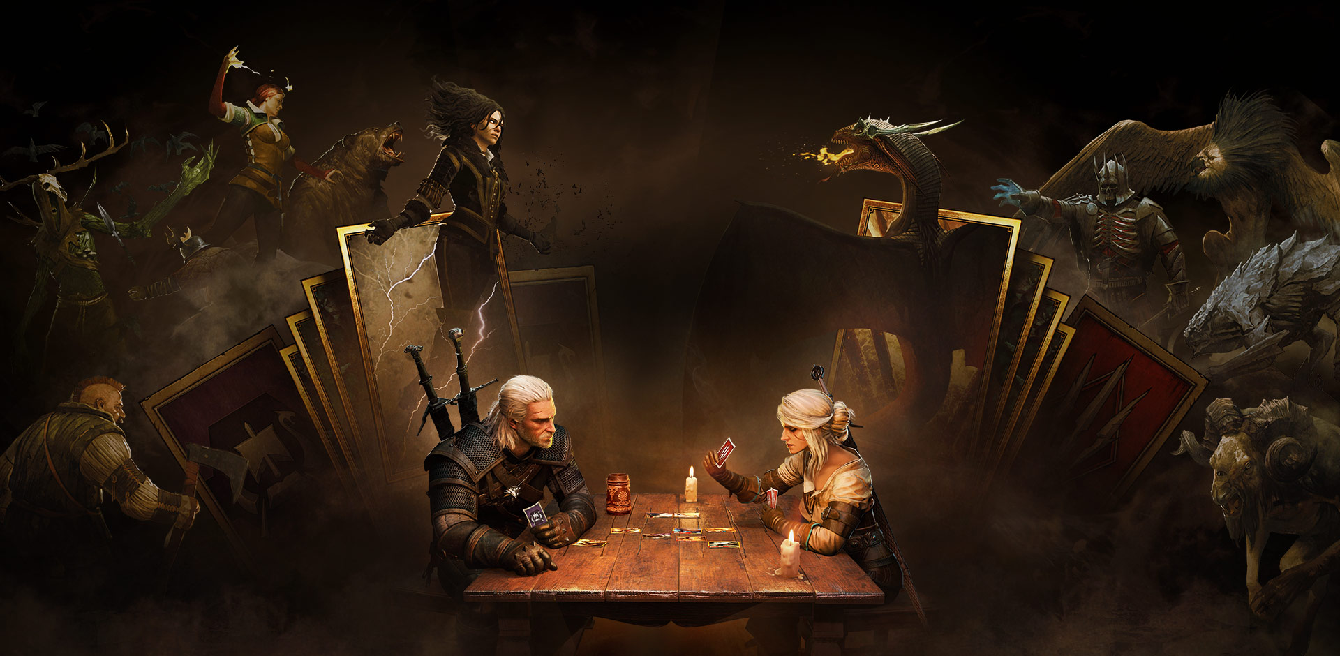 Geralt and Ciri playing Gwent from The Witcher HD Wallpaper