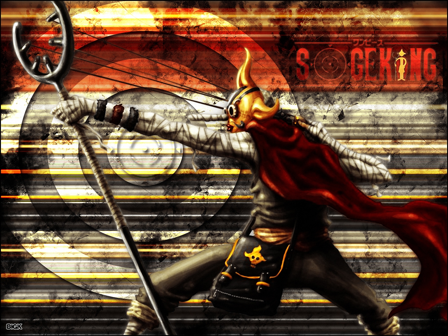 Usopp from One Piece holding a staff HD Wallpaper