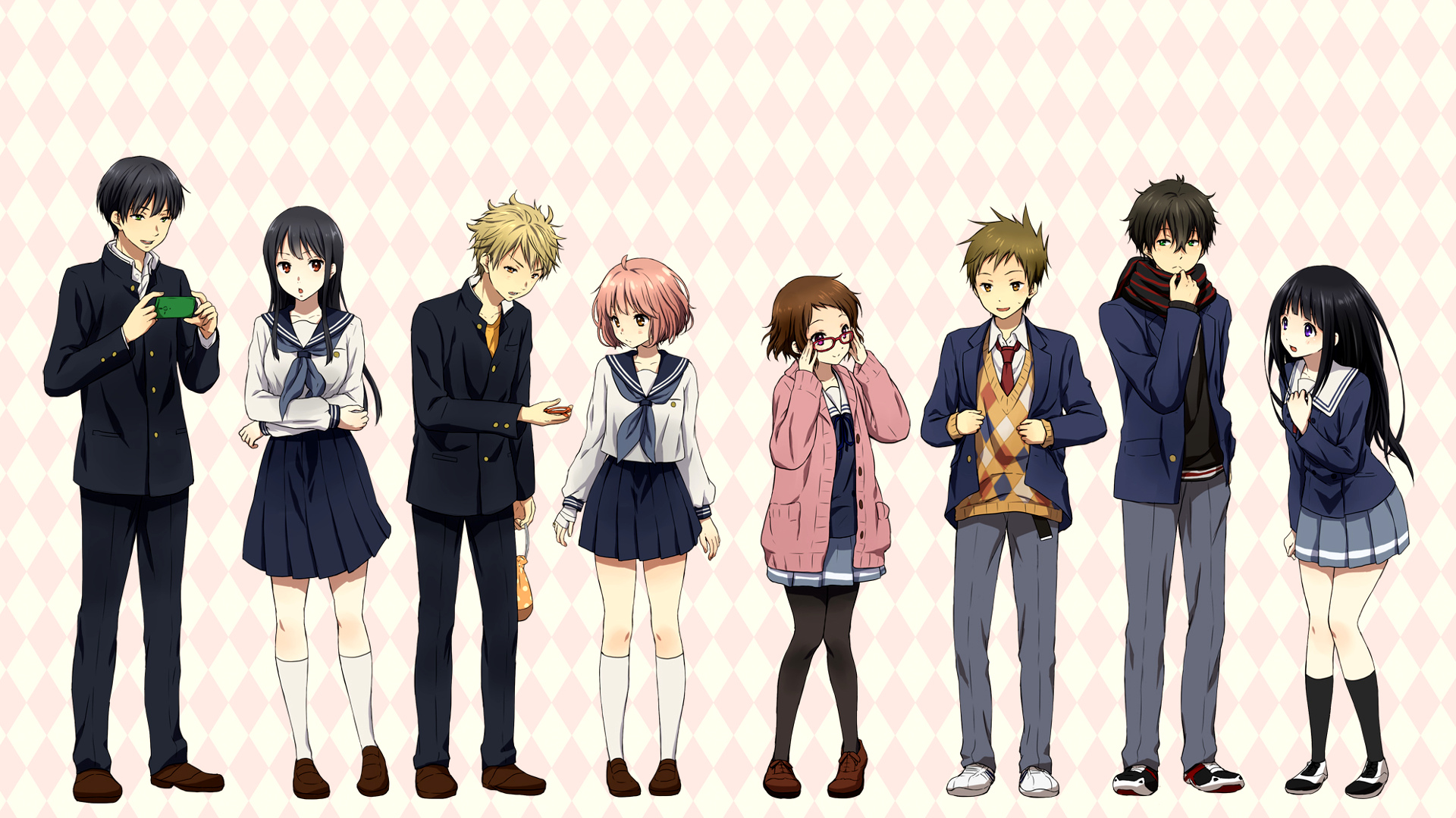 Group of characters from Beyond the Boundary HD Wallpaper