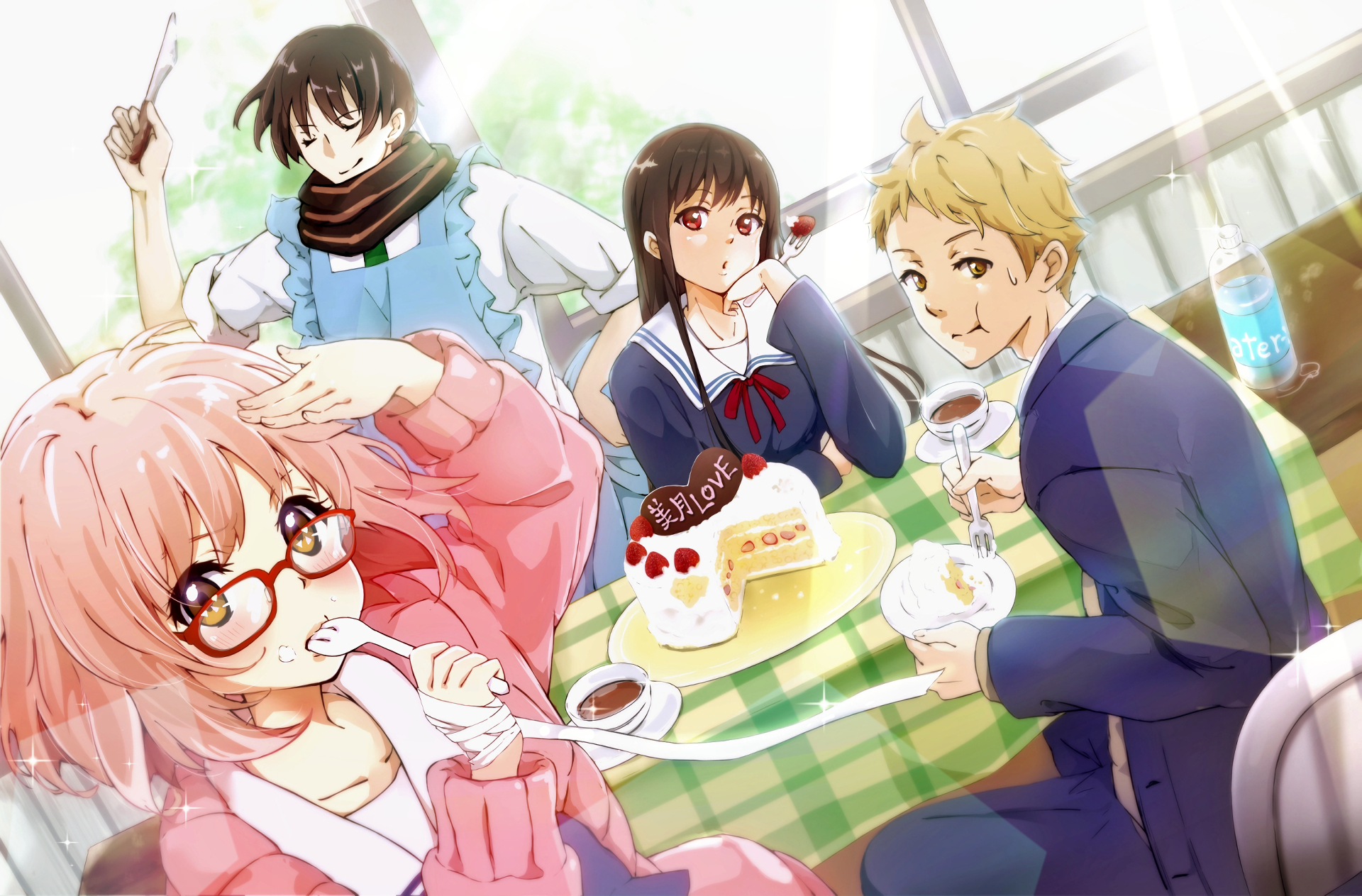 Mirai Kuriyama and friends eating cake HD Wallpaper