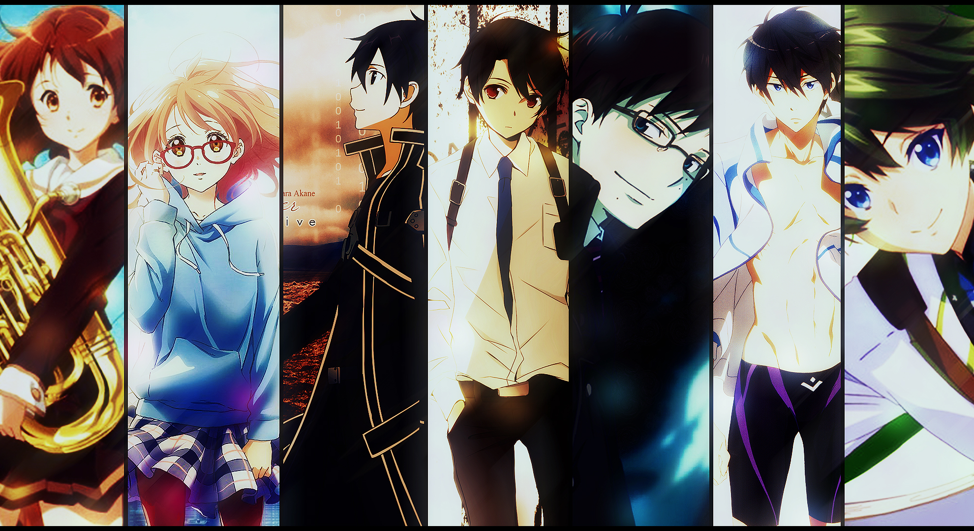 Anime characters collage HD Wallpaper