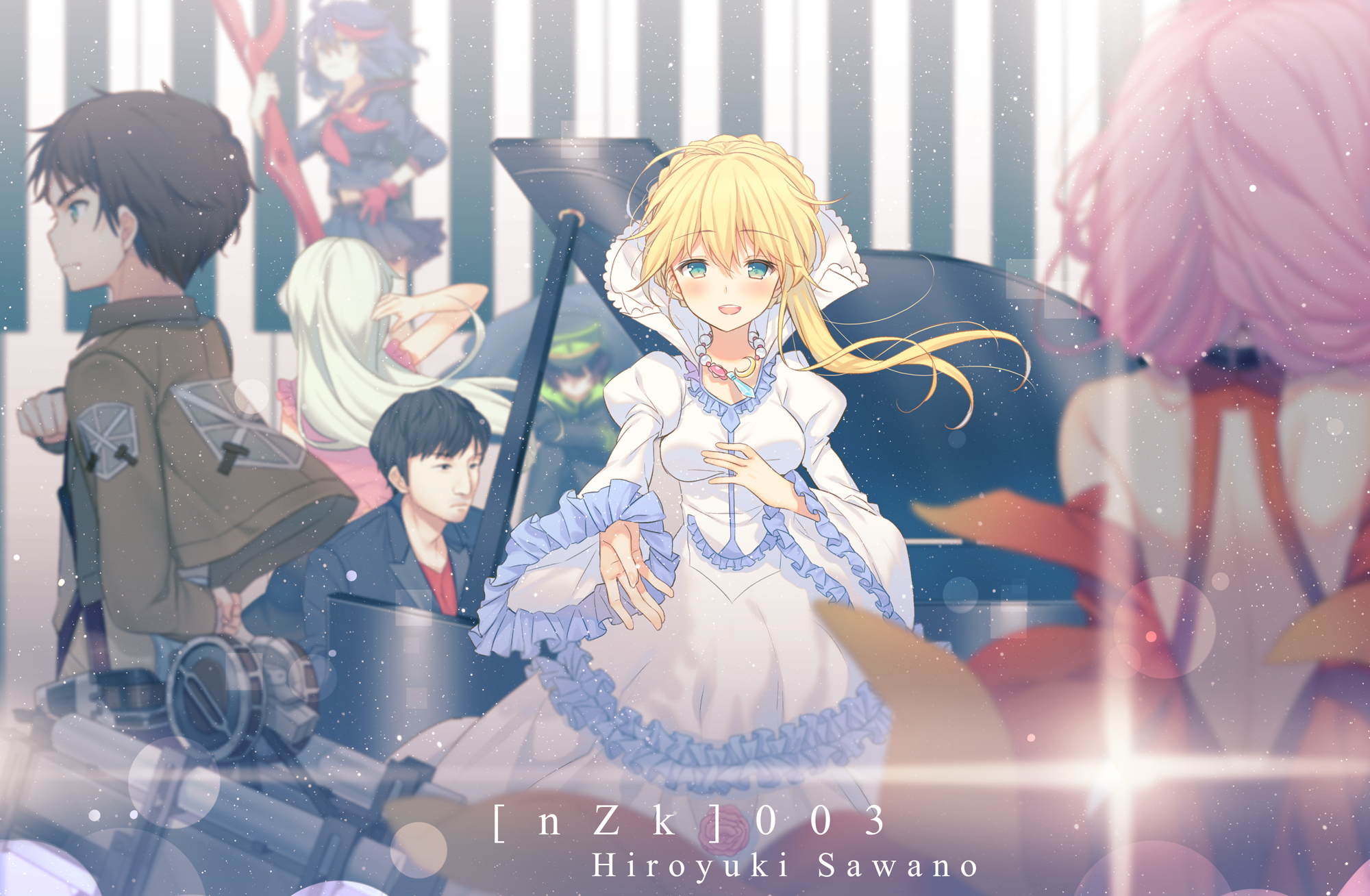 Inori Yuzuriha and Hiroyuki Sawano characters HD Wallpaper