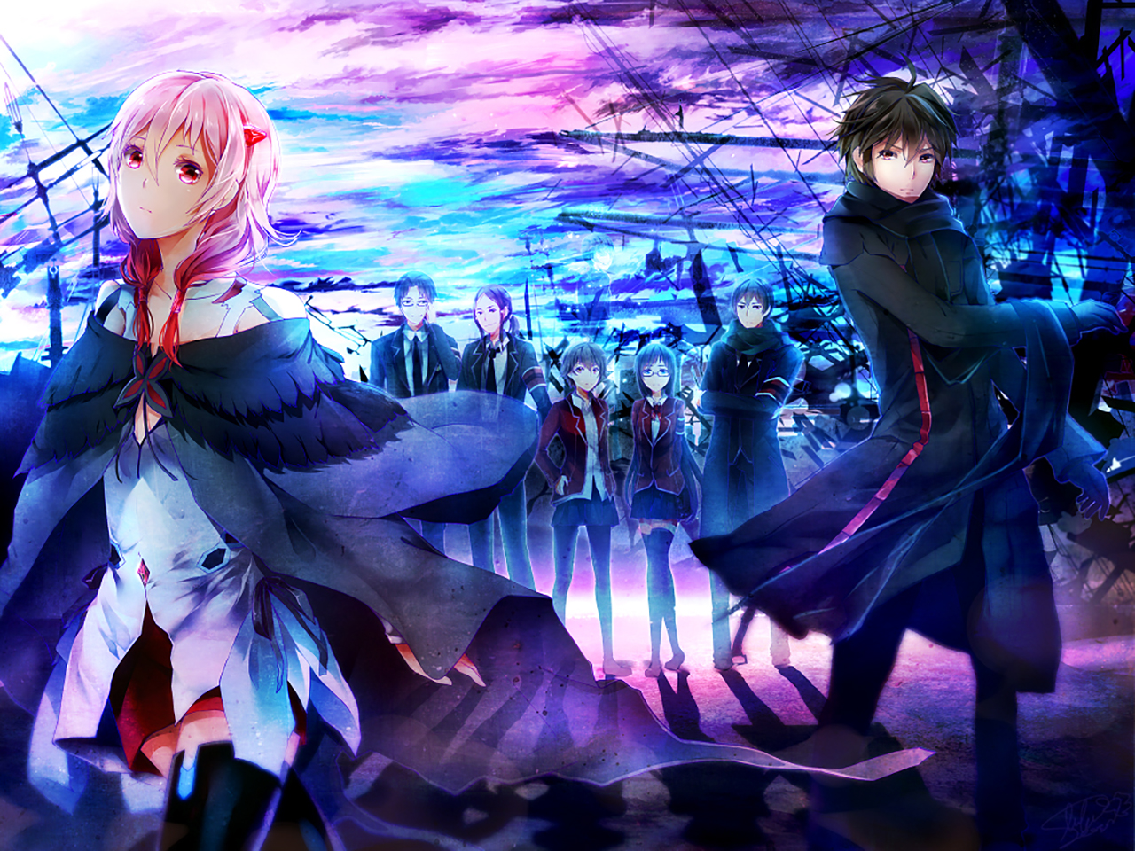Inori Yuzuriha and group from Guilty Crown HD Wallpaper