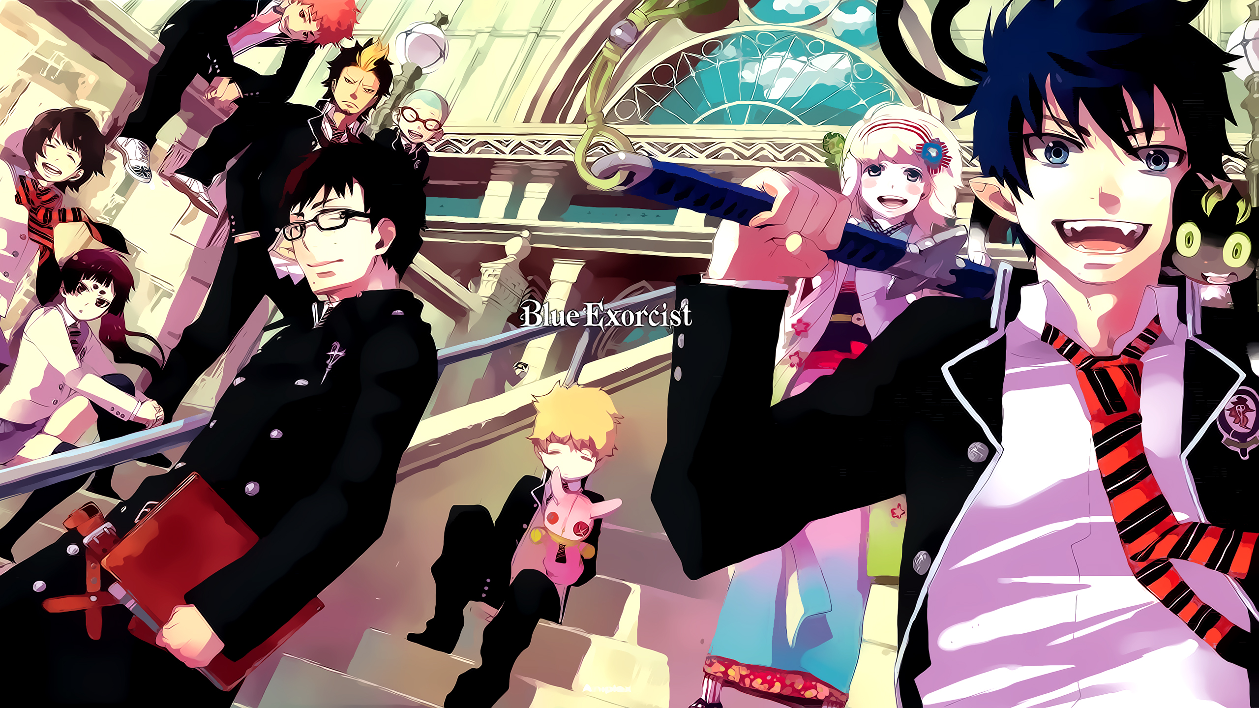 Rin Okumura and friends from Blue Exorcist HD Wallpaper
