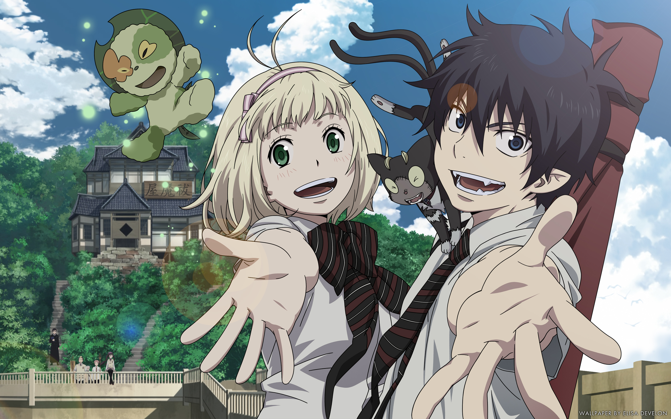 Rin Okumura and Shiemi Moriyama from Blue Exorcist HD Wallpaper