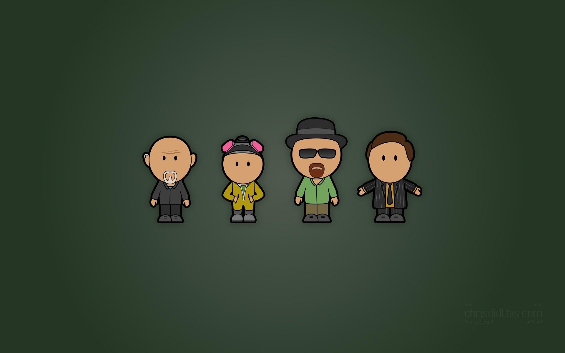 Breaking Bad characters in cartoon style HD Wallpaper
