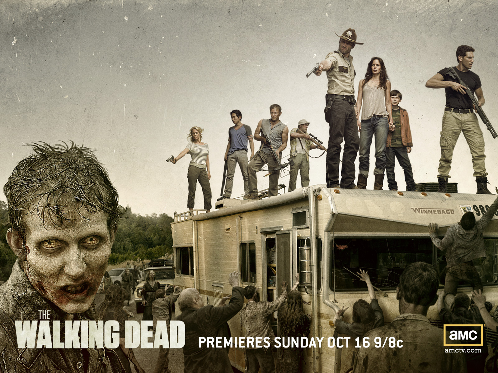 The Walking Dead Poster with Rick Grimes HD Wallpaper