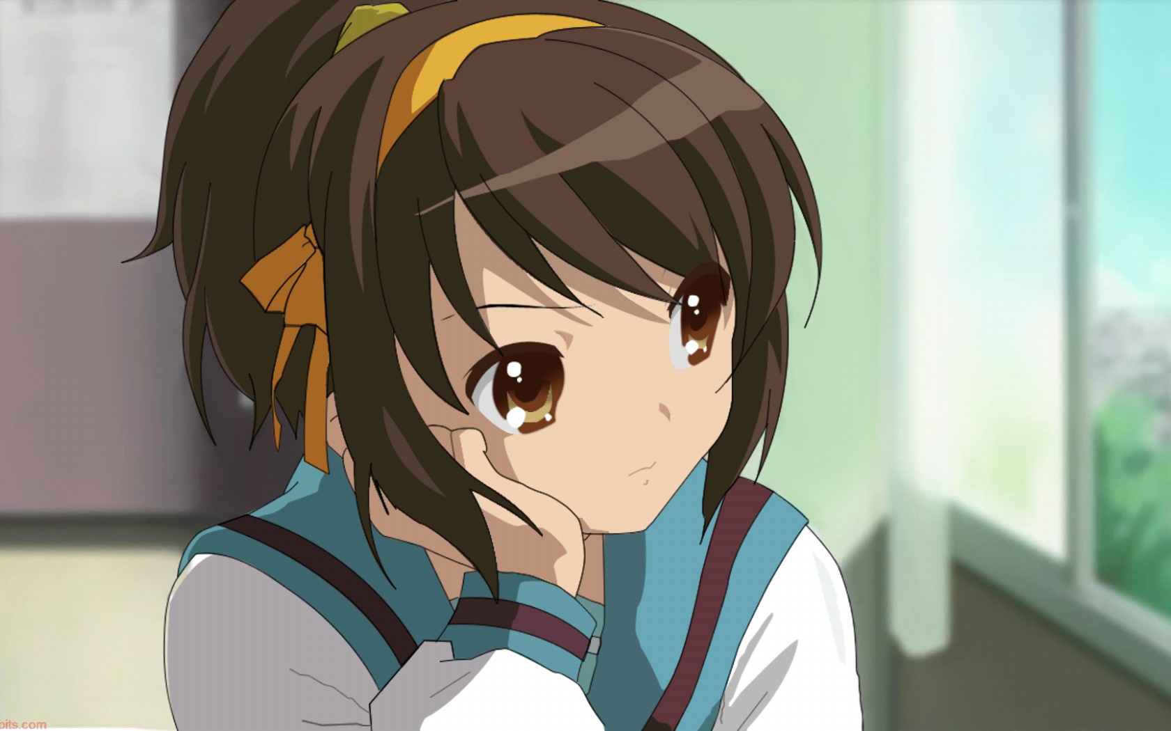 Haruhi Suzumiya from The Melancholy of Haruhi Suzumiya HD Wallpaper