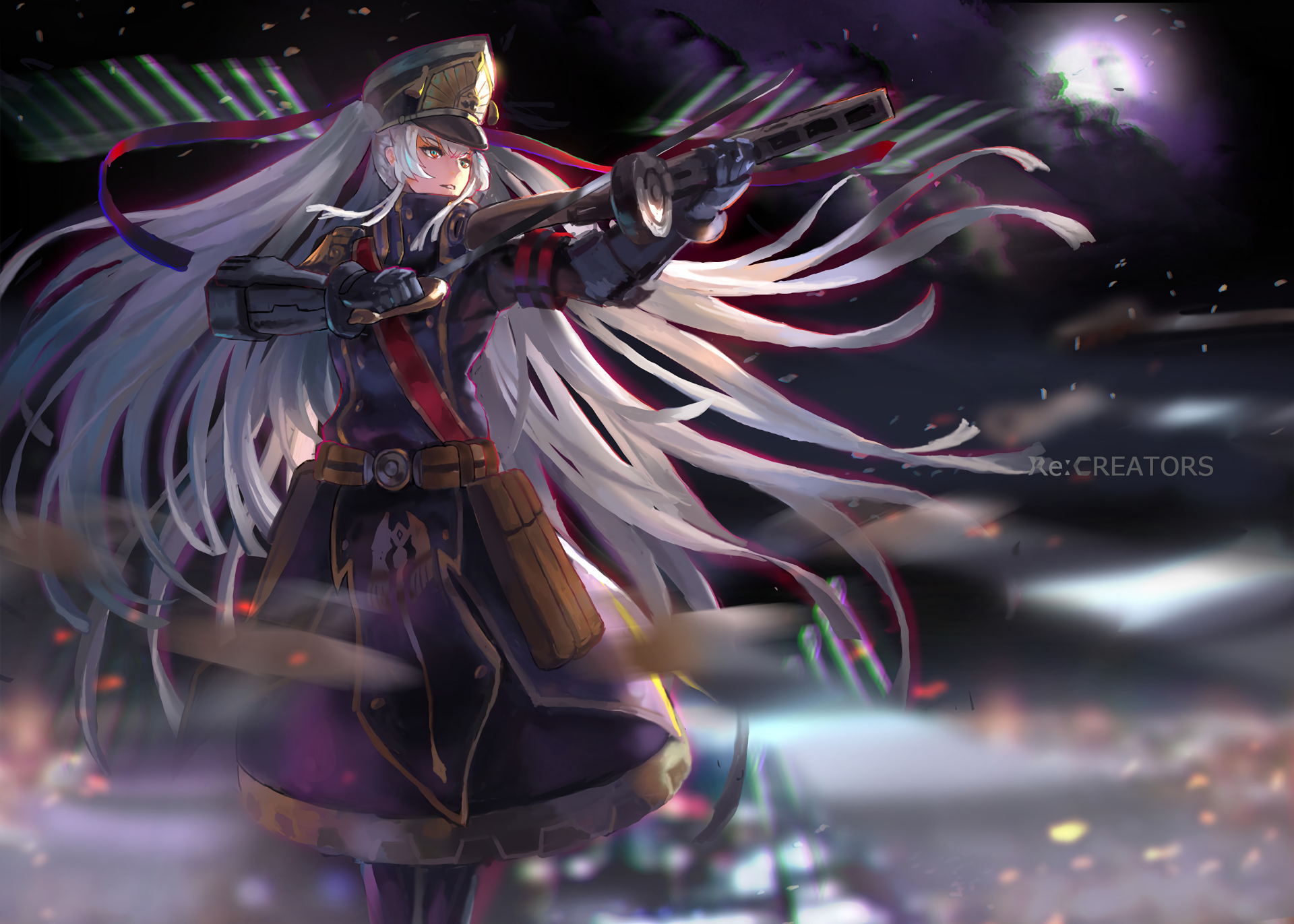 Gunpuku no Himegimi holding a rifle HD Wallpaper