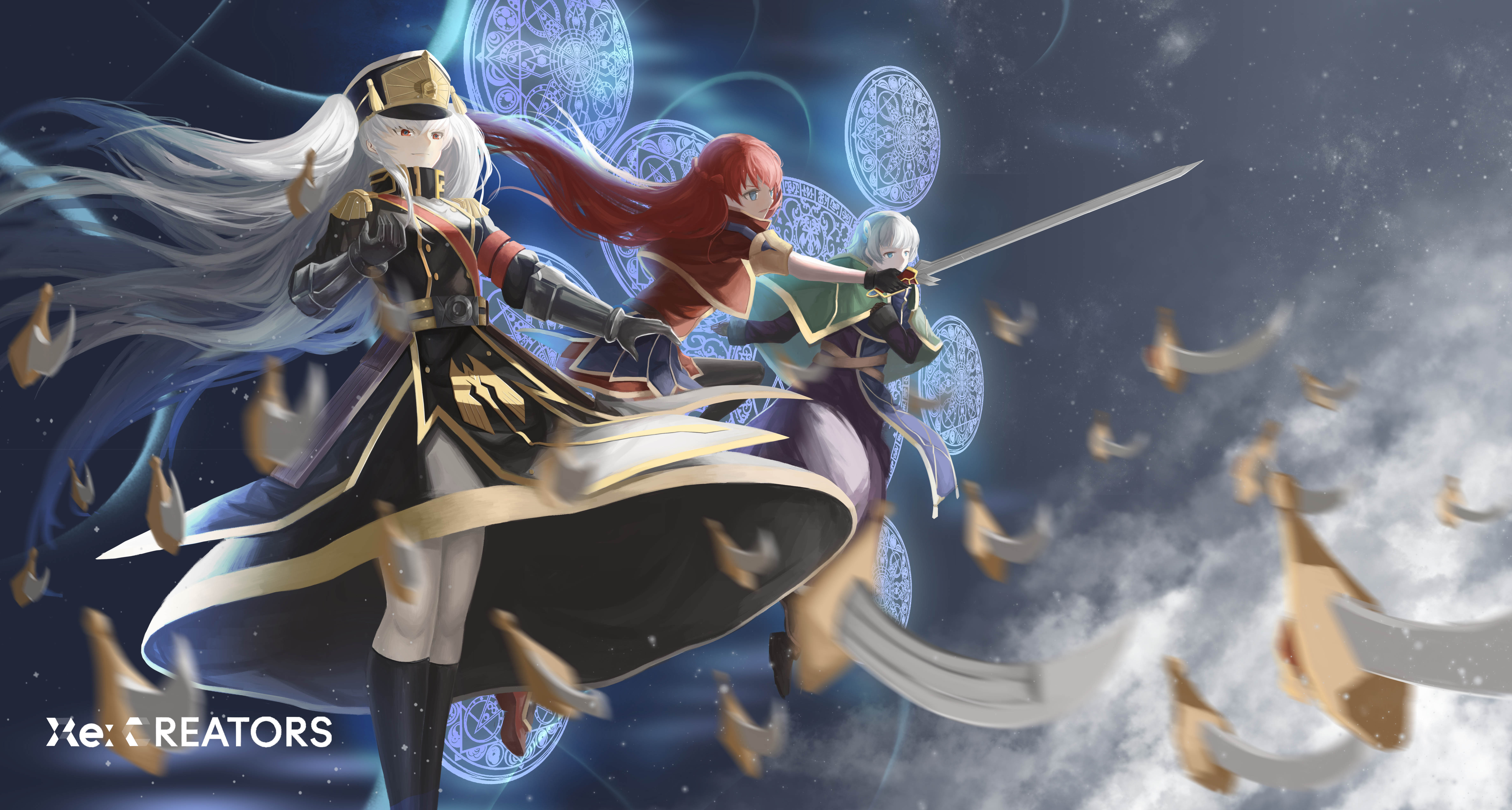 Gunpuku no Himegimi characters in battle HD Wallpaper