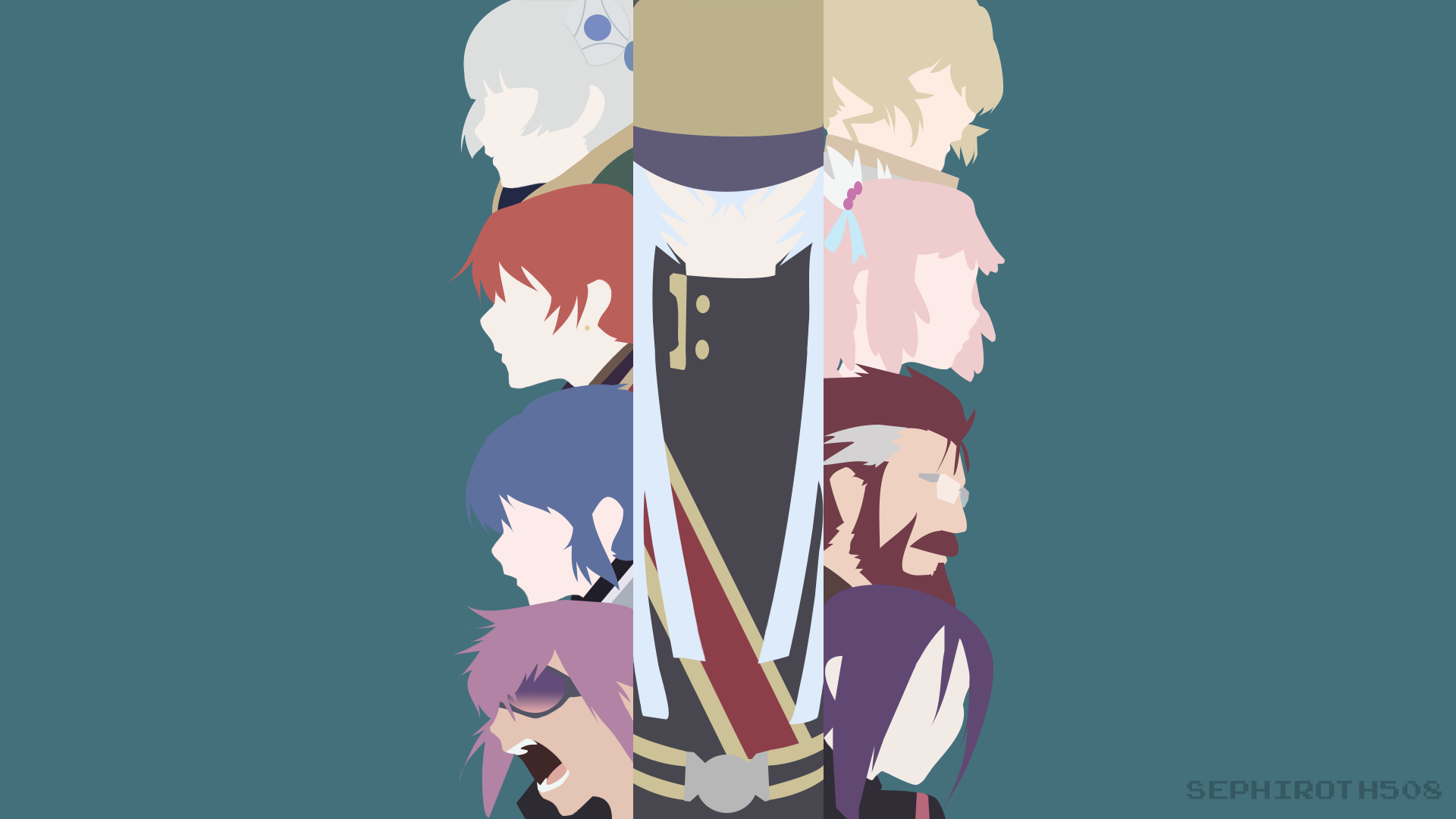 Gunpuku no Himegimi characters silhouette HD Wallpaper